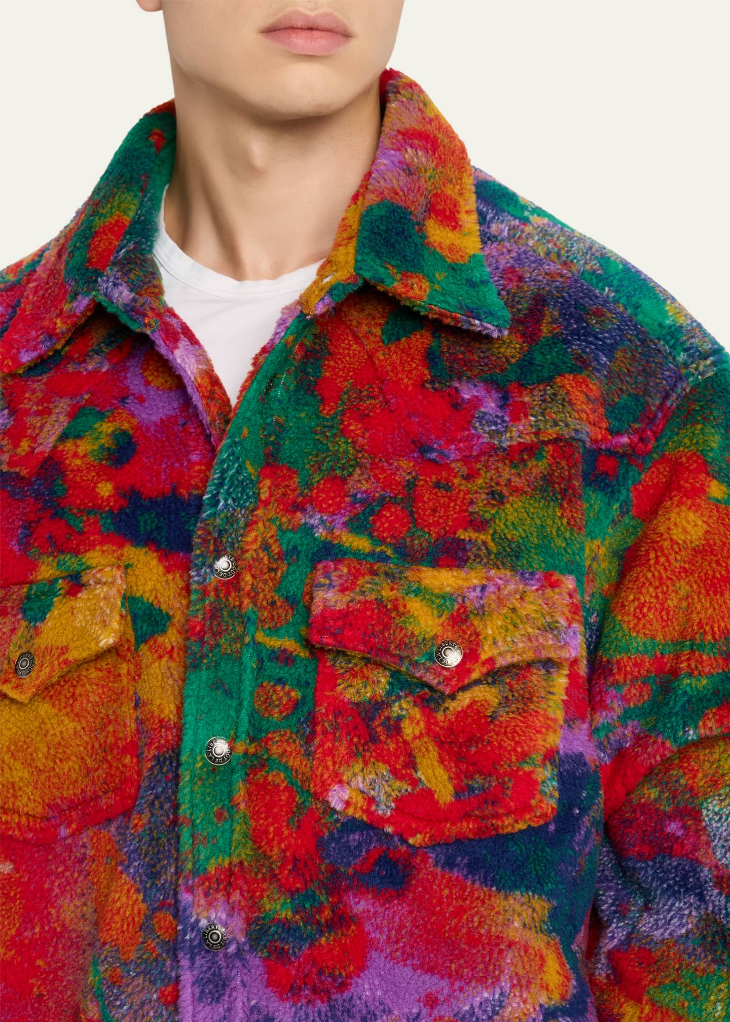 Men's Multicolor Sherpa Oversized Trucker Jacket