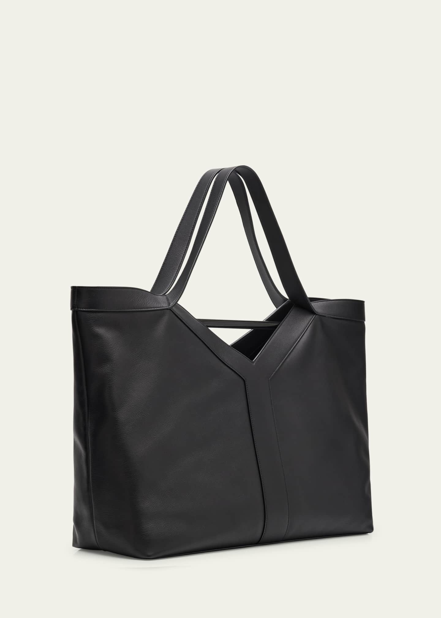 Saint Laurent Men's Giant Y Grainy Leather Tote Bag Image 3 of 6
