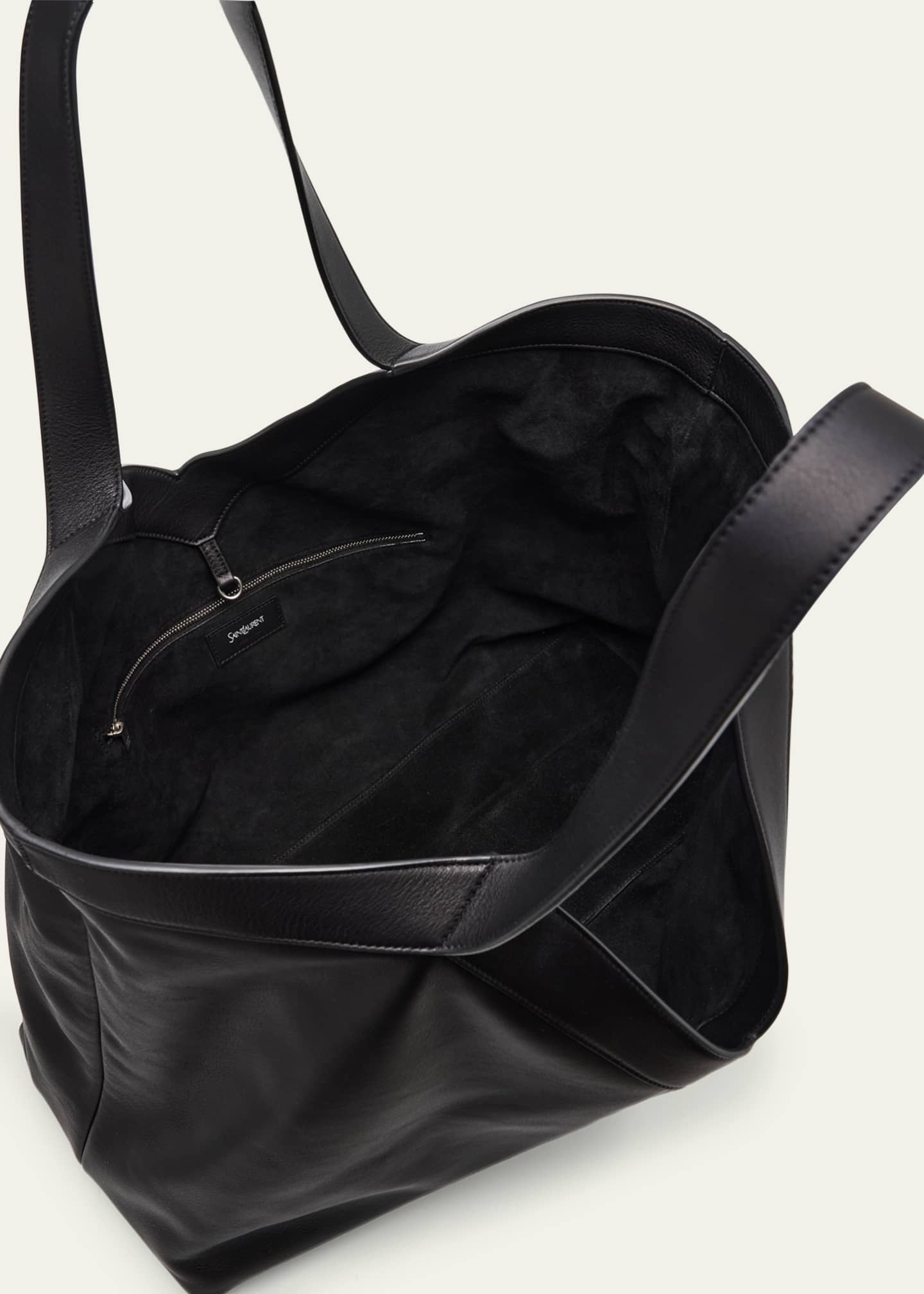 Saint Laurent Men's Giant Y Grainy Leather Tote Bag Image 4 of 6