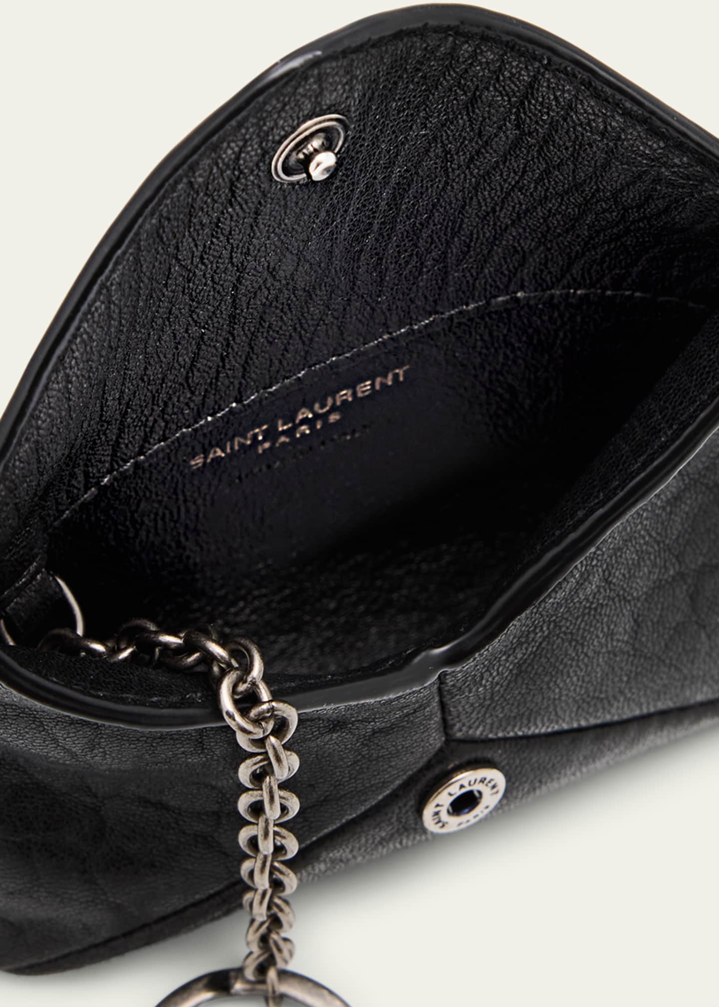 Men's Cassandre YSL Envelope Key Case in Grained Leather