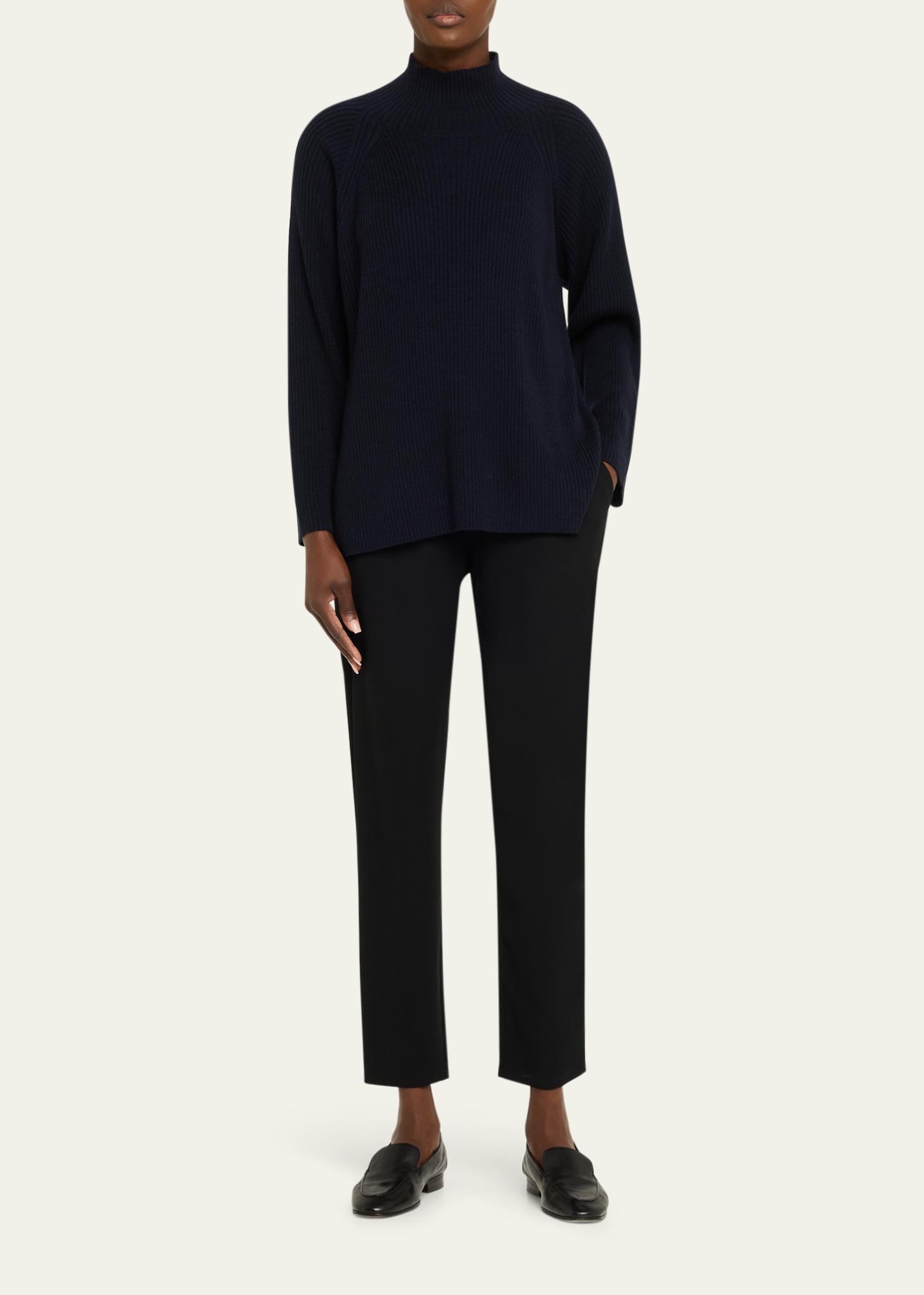 Eileen Fisher Donna Cardigan in Maglia Viola Lana Merino Extra