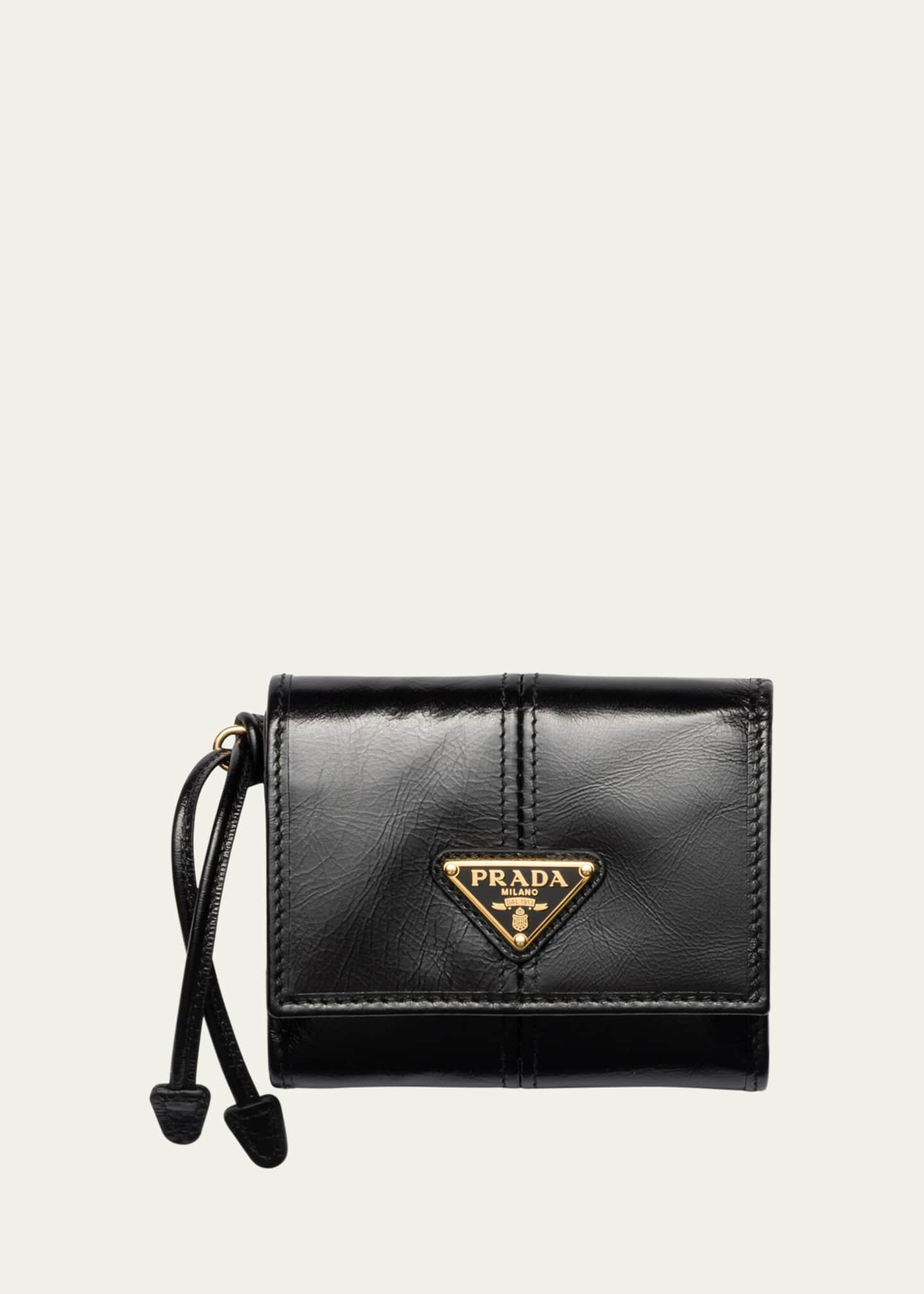 Prada Soft Lux Trifold Leather Wallet - Bergdorf Goodman
