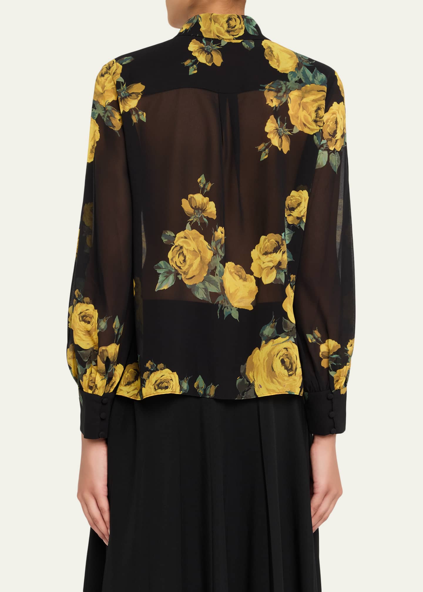 Candace Rosehips Blouson-Sleeve Buttoned Shirt