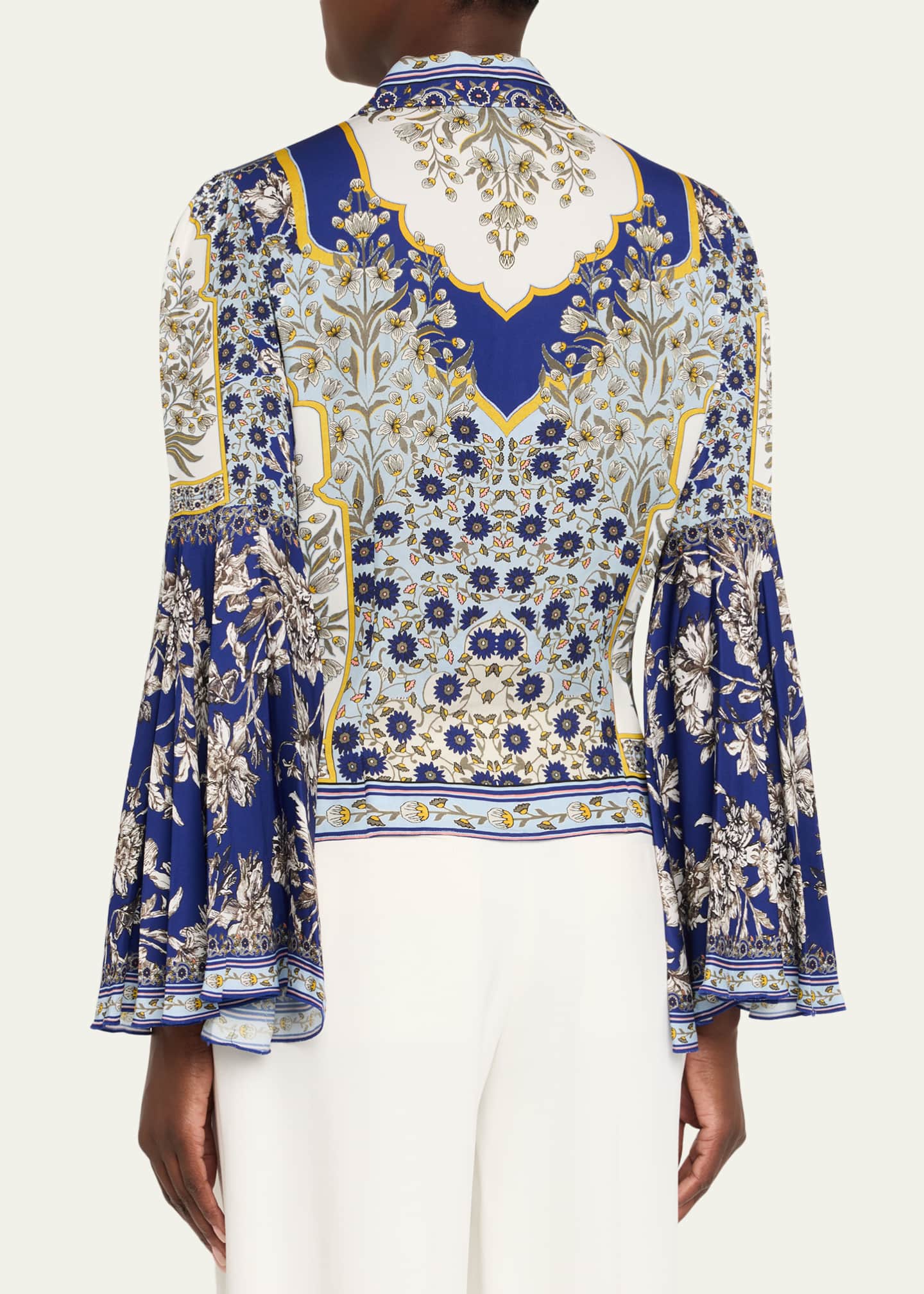 Willa Forevermore Fitted Bell-Sleeve Placket Top