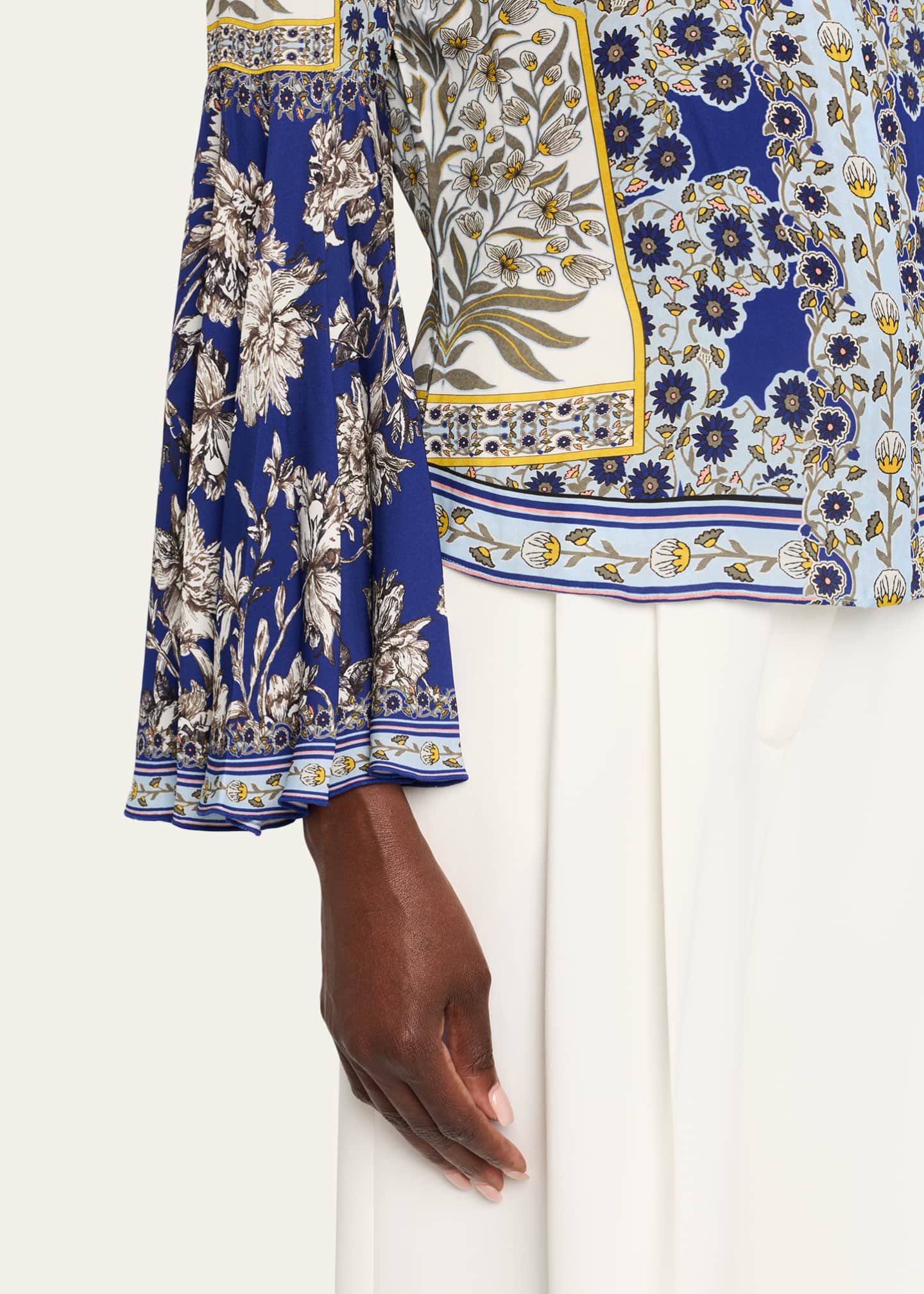 Willa Forevermore Fitted Bell-Sleeve Placket Top