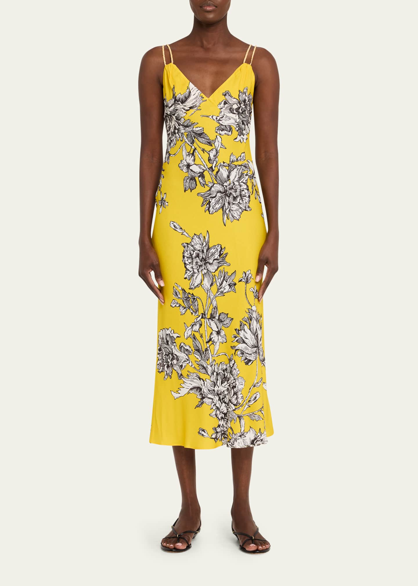 Alice + Olivia Kiro Blooming Wild Golden Hour Midi Slip Dress Image 2 of 5