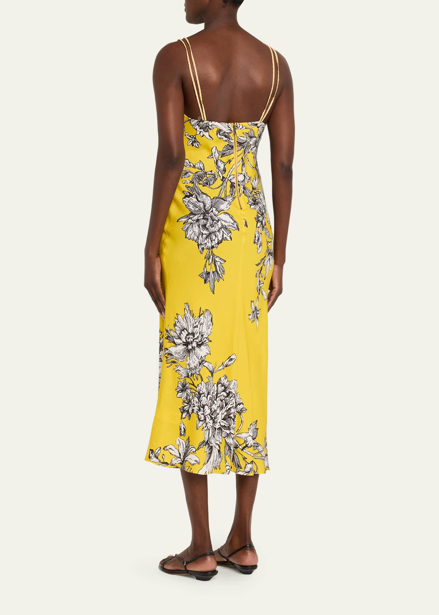 Alice + Olivia Kiro Blooming Wild Golden Hour Midi Slip Dress Image 3 of 5