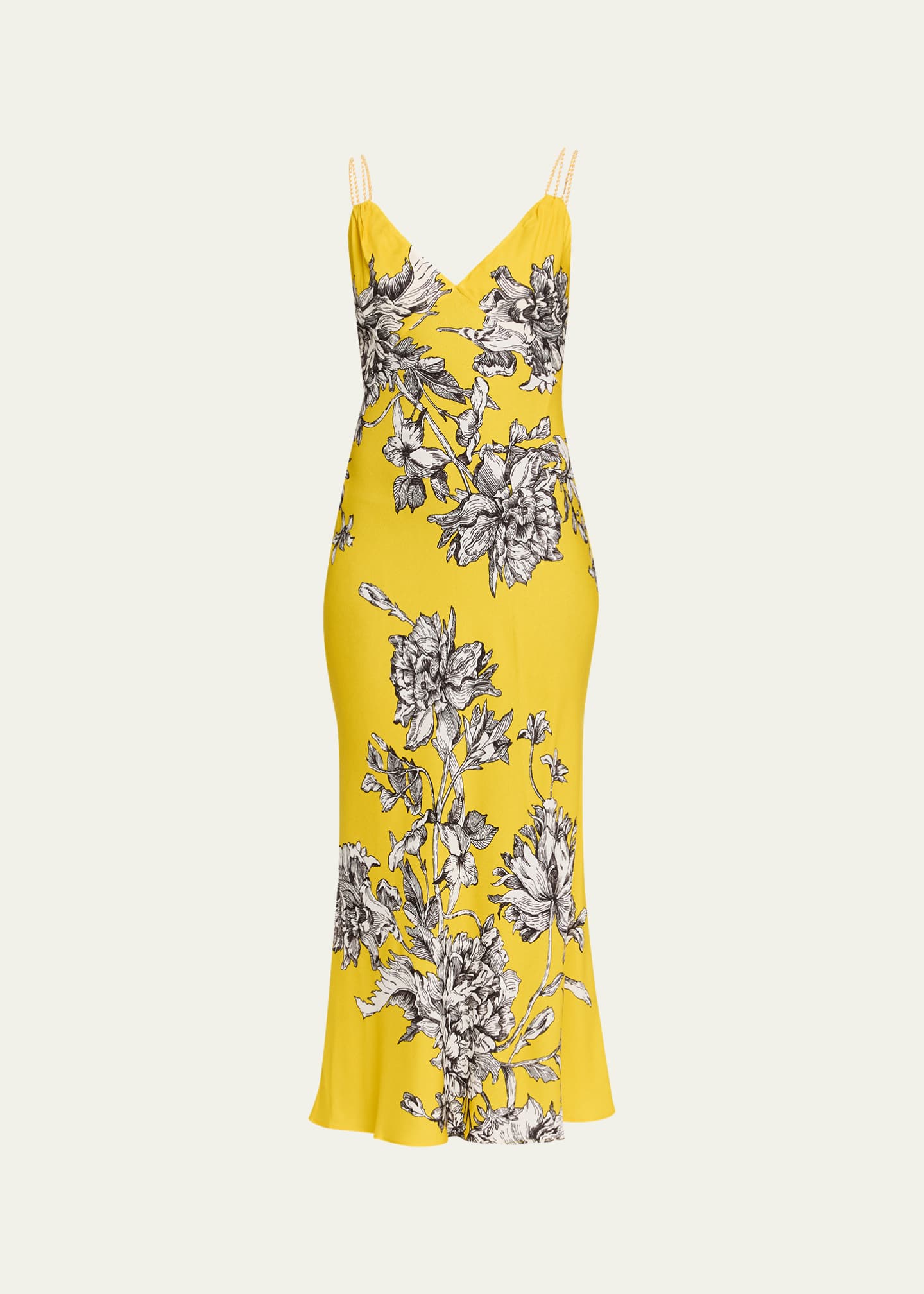 Alice + Olivia Kiro Blooming Wild Golden Hour Midi Slip Dress Image 1 of 5