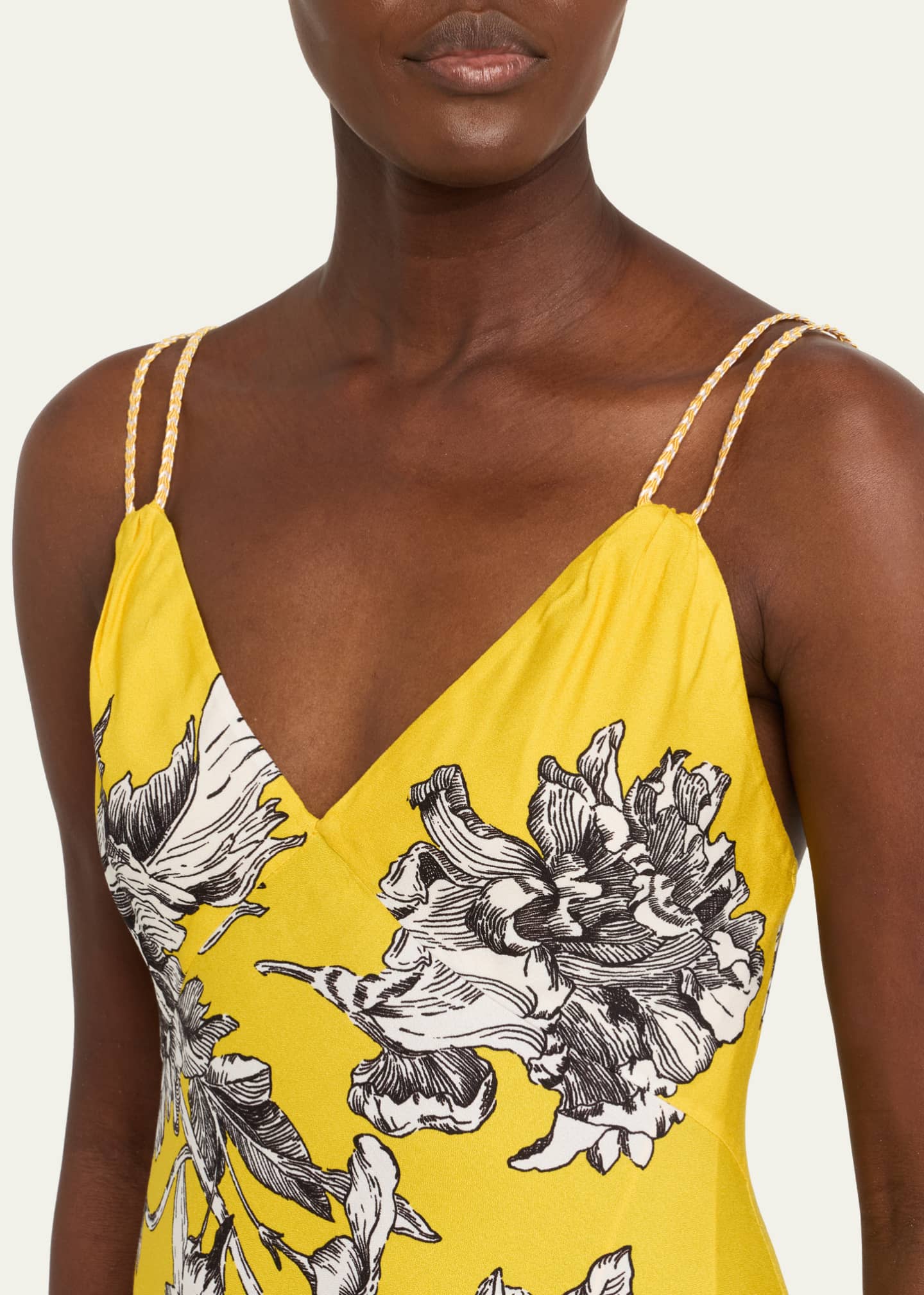 Alice + Olivia Kiro Blooming Wild Golden Hour Midi Slip Dress Image 5 of 5