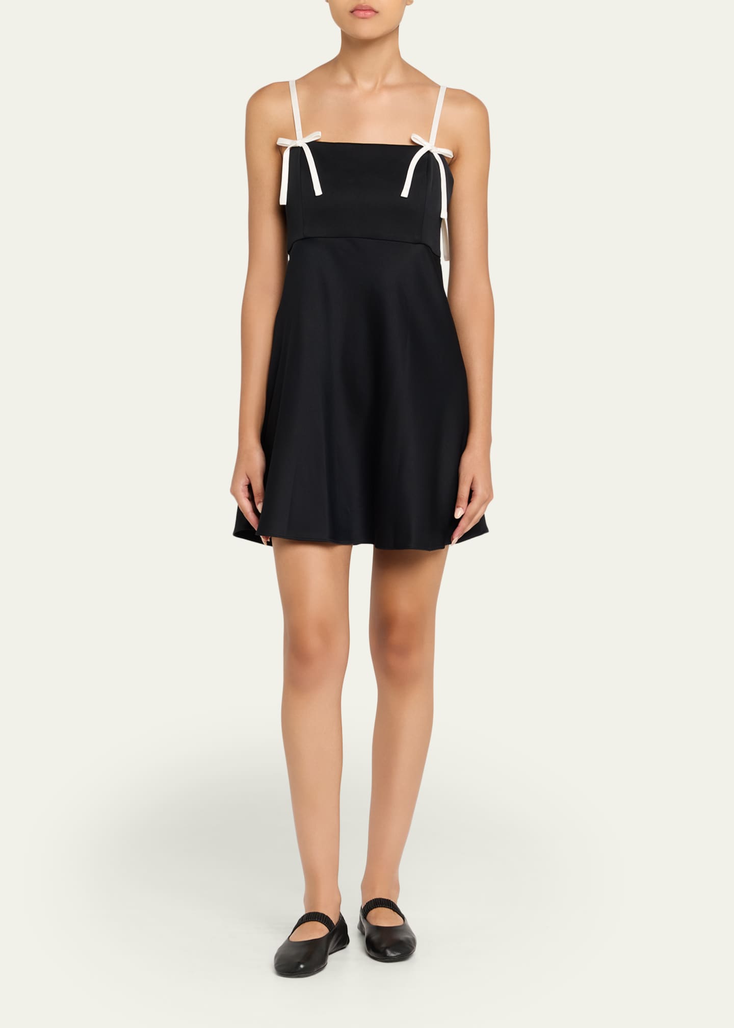 Alice + Olivia Morgan Babydoll Bow Detail Mini Dress Image 2 of 5