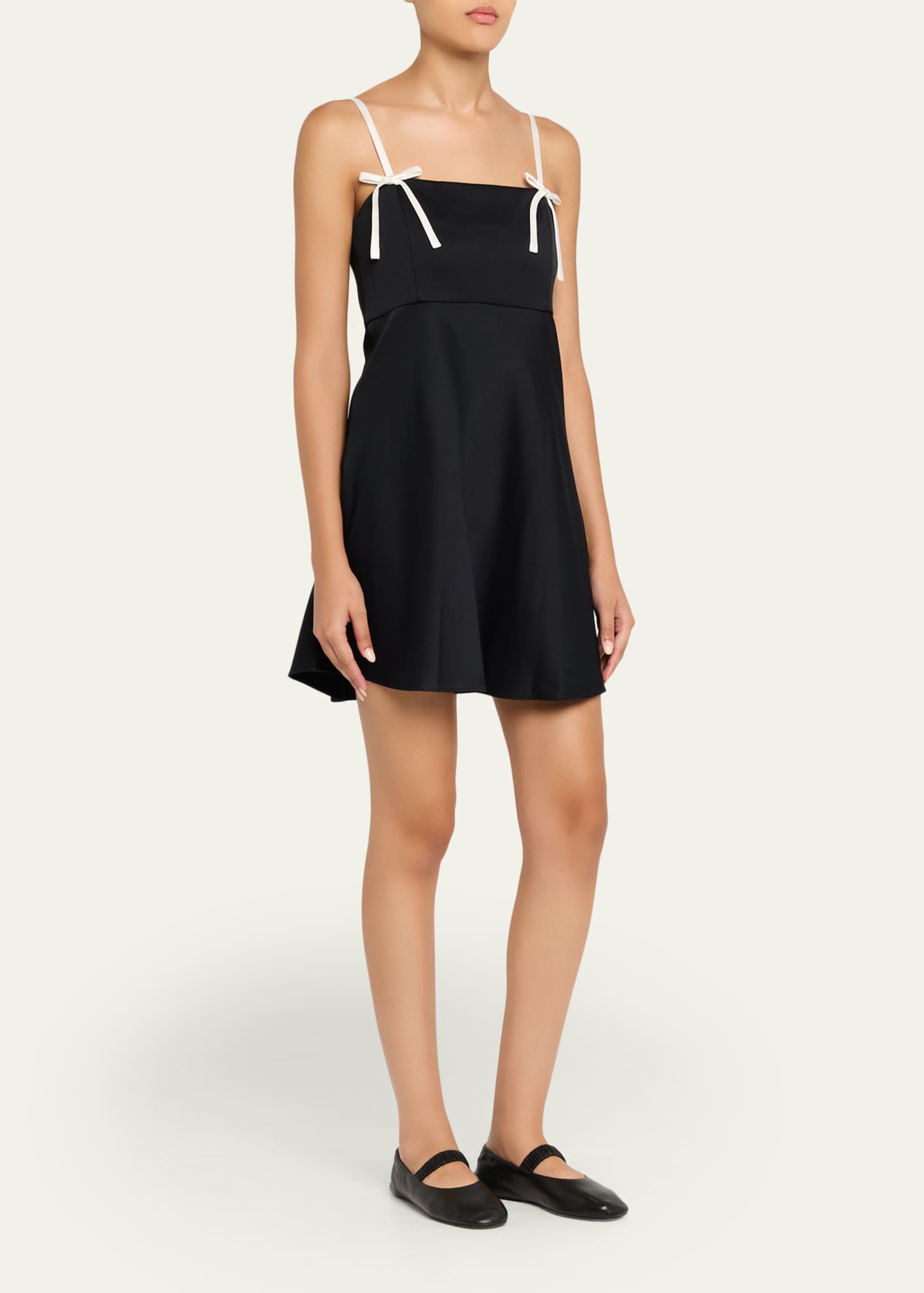 Alice + Olivia Morgan Babydoll Bow Detail Mini Dress Image 4 of 5