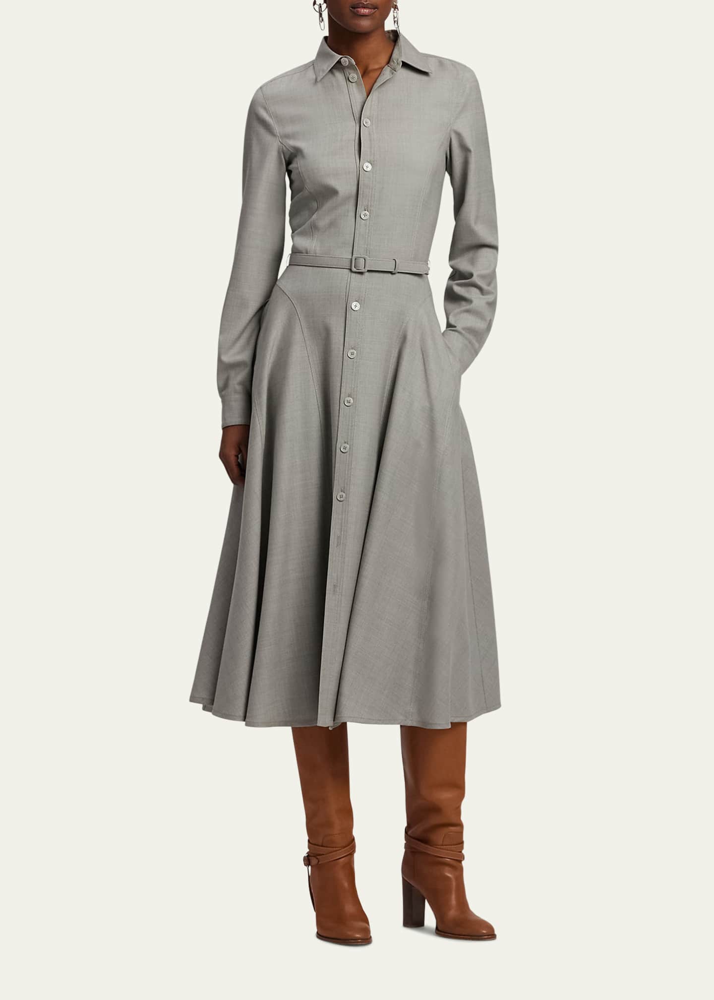 ralph lauren long sleeve dress Polo Women's Cotton Long-Sleeve Long sleeves frame this smart double Polo Ralph Lauren Oxford Cory