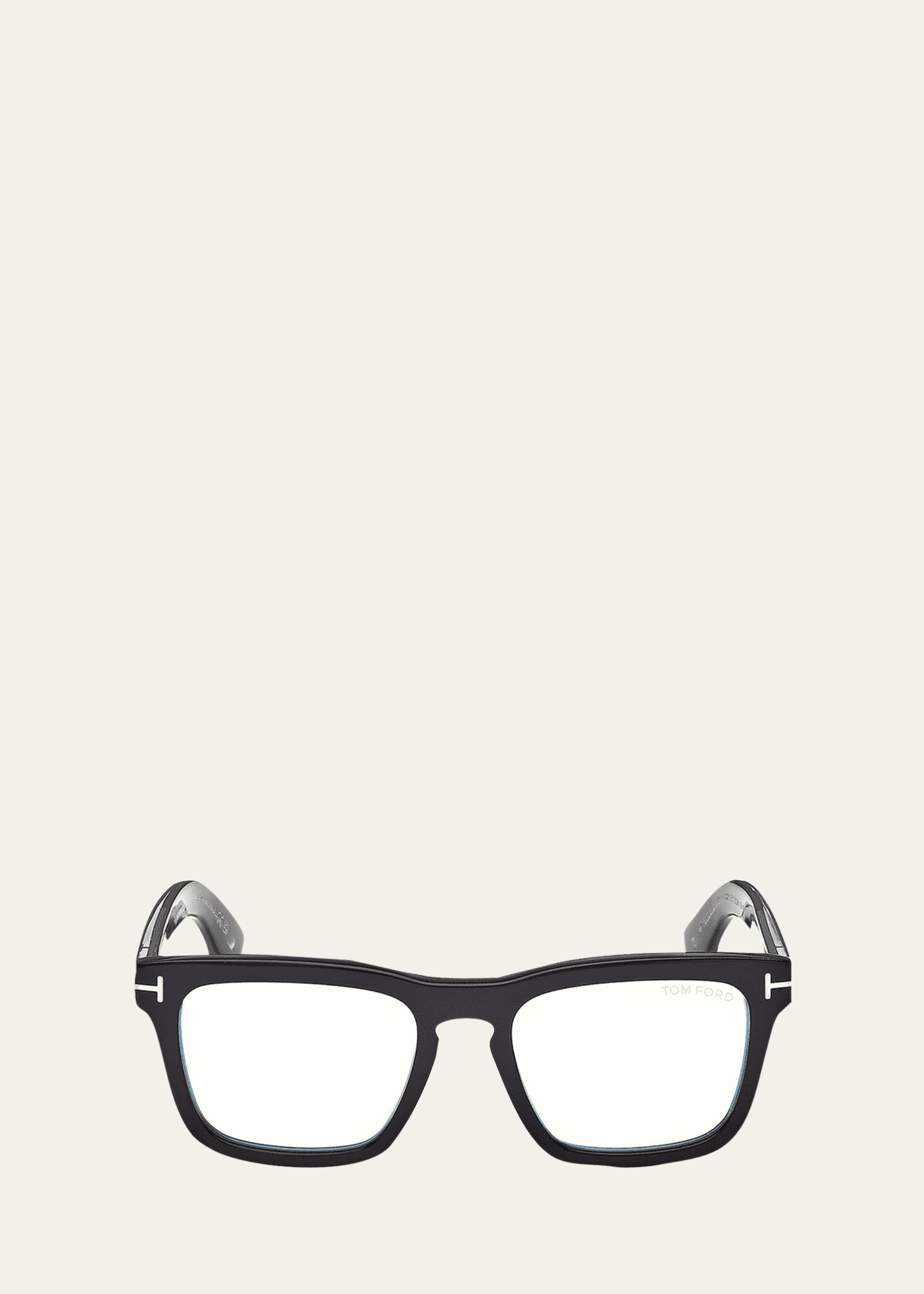 TOM FORD Men's Icon Square Acetate Blue Block Optical Glasses with Clip ...
