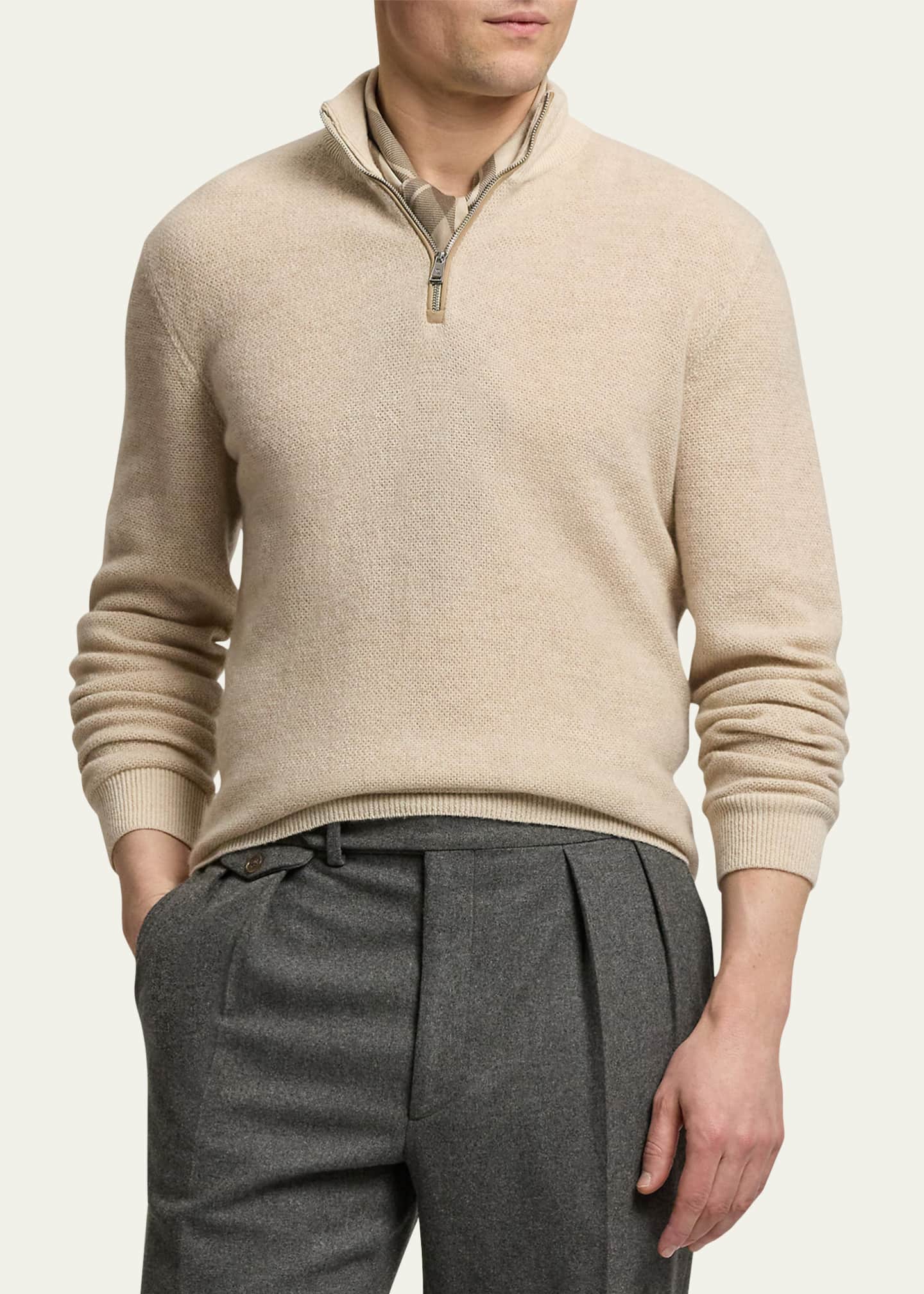 Men's Cashmere Half-Zip Sweater