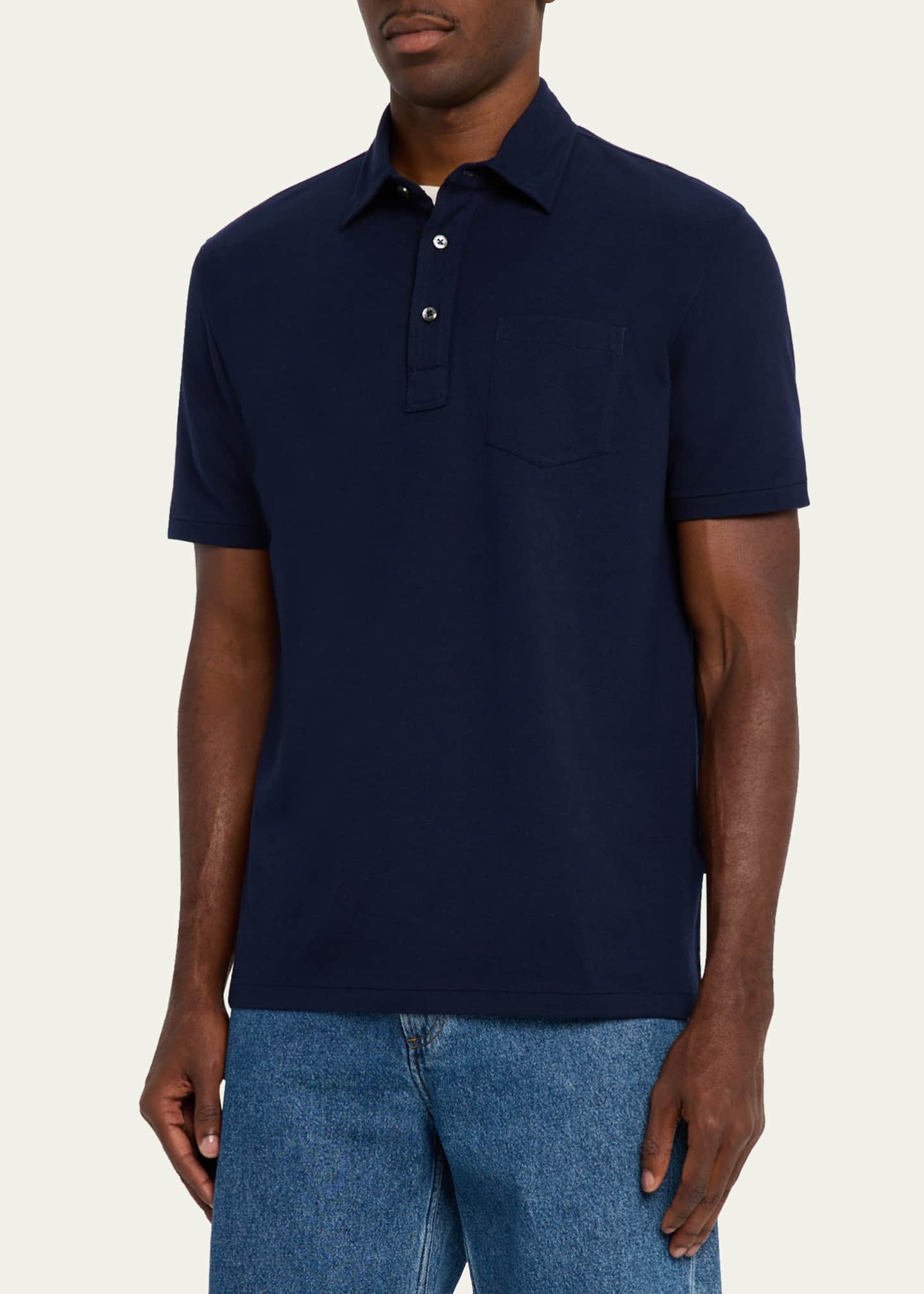 Ralph Lauren Purple Label Men's Cotton and Cashmere Pique Pocket