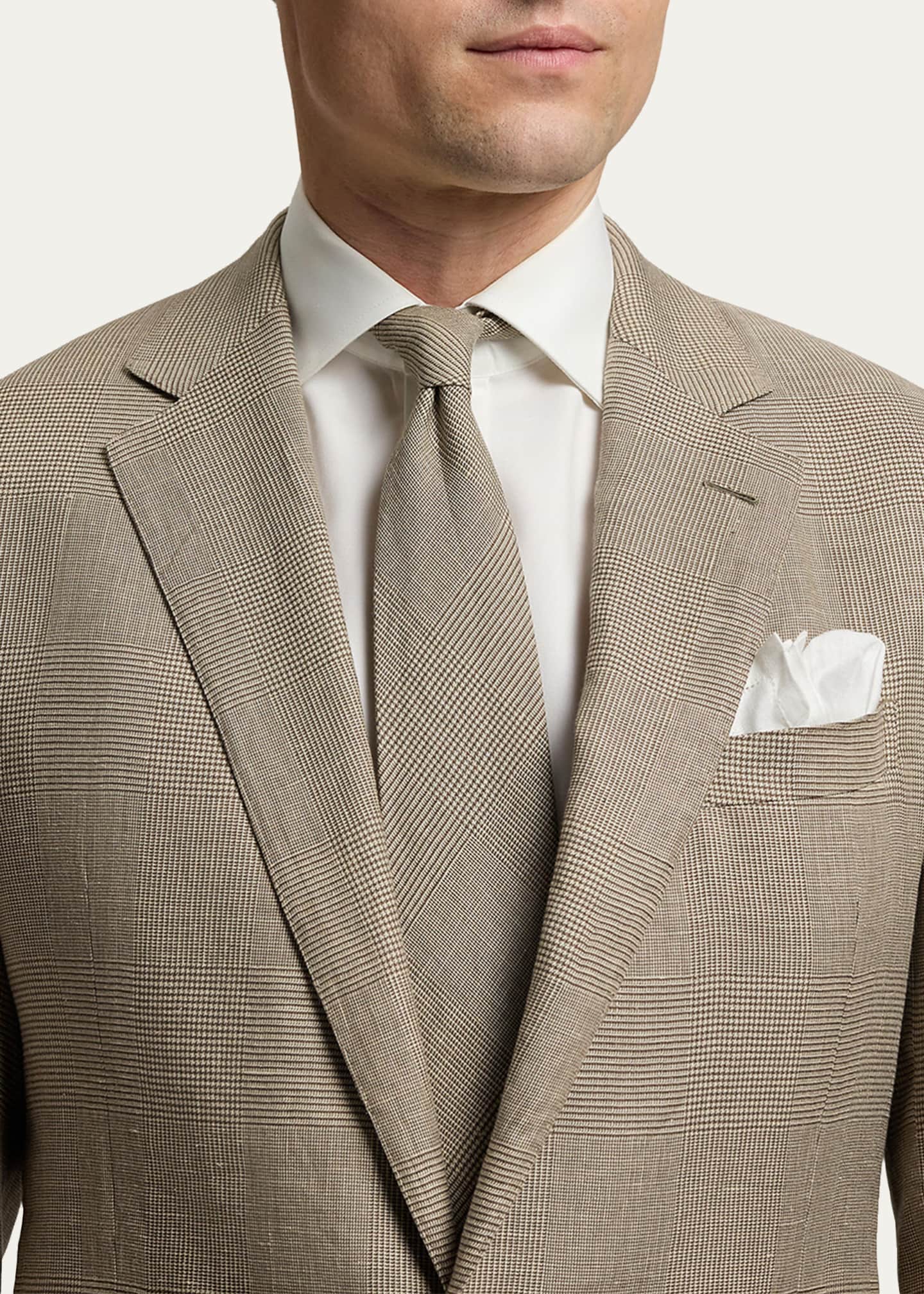 Ralph Lauren Purple Label Men's Linen and Mulberry Silk Glen Plaid