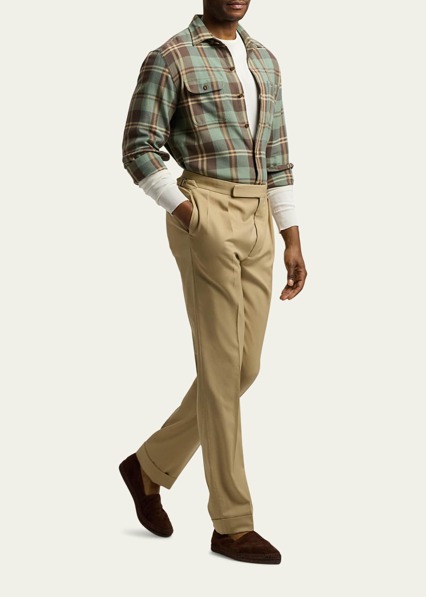 Ralph Lauren Purple Label Men's Gregory Wool Double-Pleated