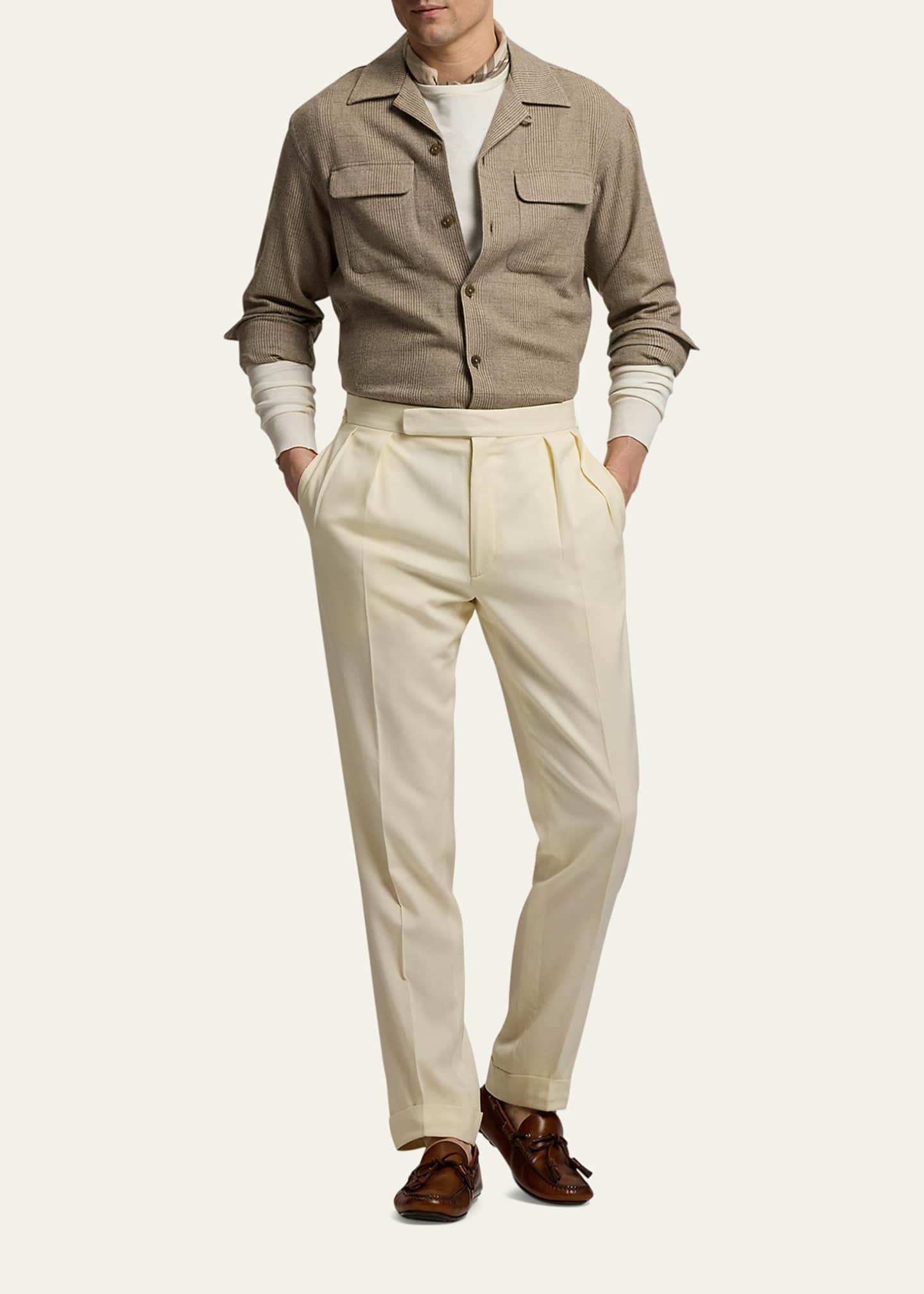 Ralph Lauren Purple Label Men's Gregory Wool Double-Pleated