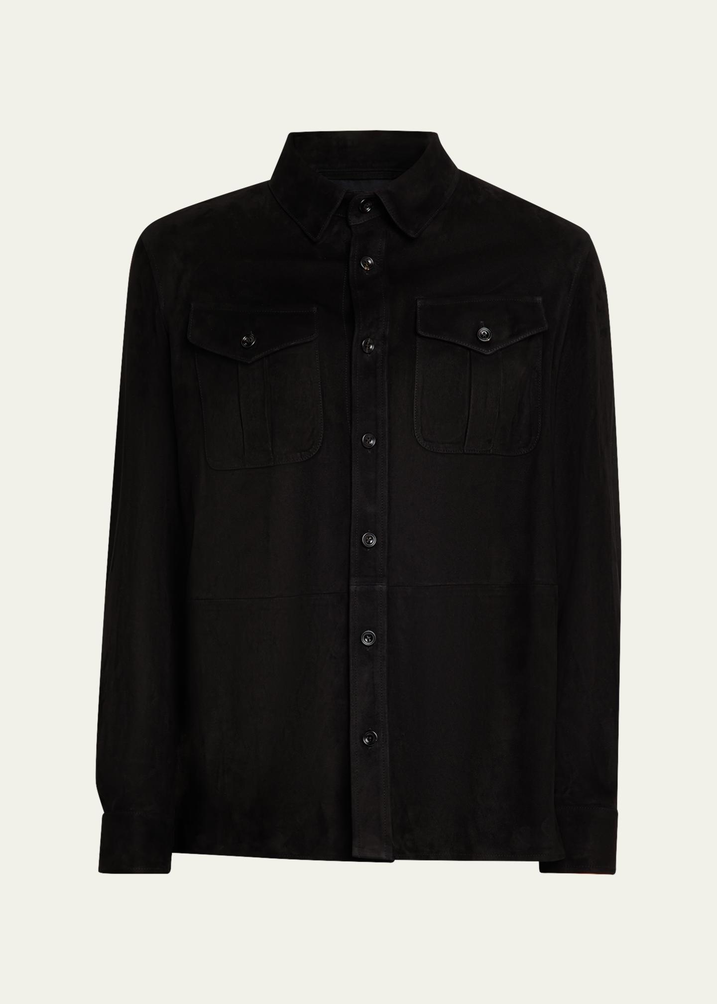 Ralph Lauren Purple Label Suede Overshirt - Bergdorf Goodman