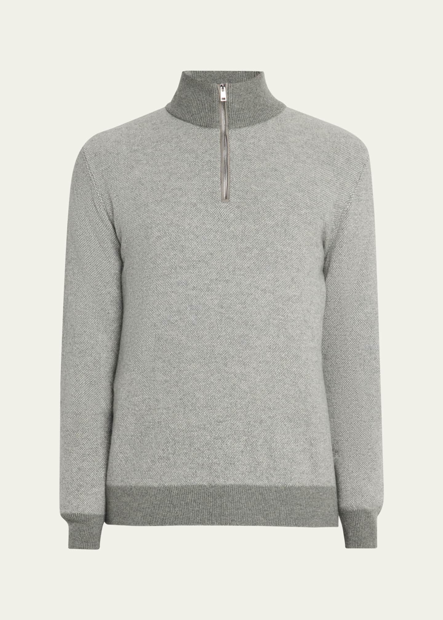 Ralph Lauren Purple Label Birdseye Cashmere Quarter-Zip Sweater