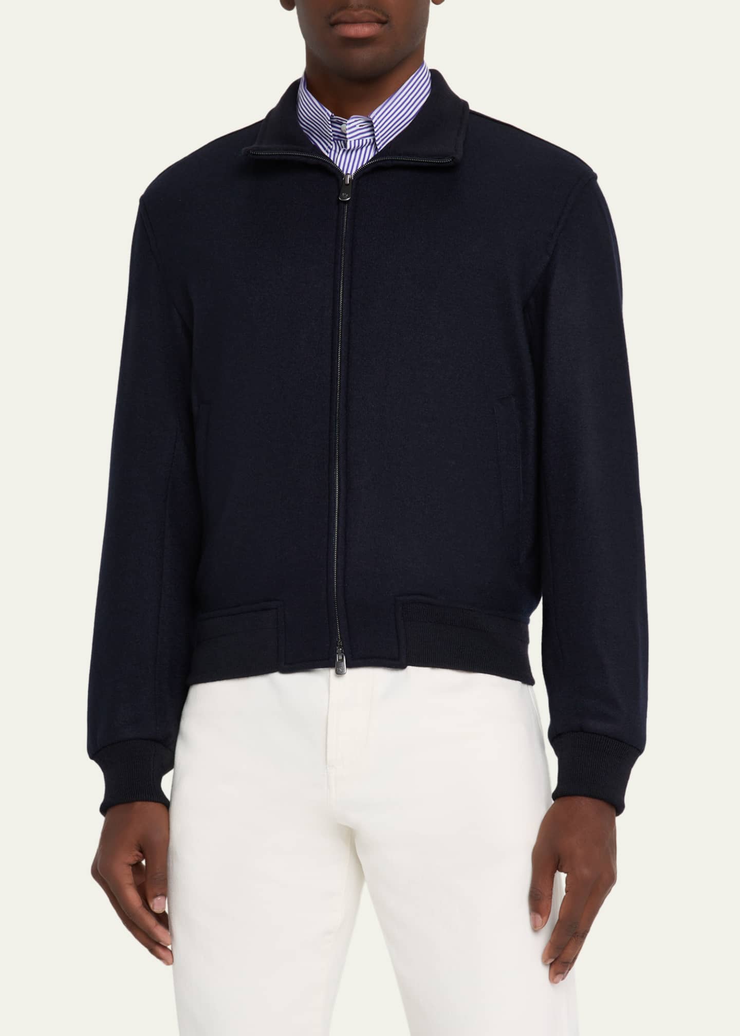 Ralph Lauren Purple Label ブラックフルジップジャケット Hybrid Full-Zip Sweater | Ralph Lauren