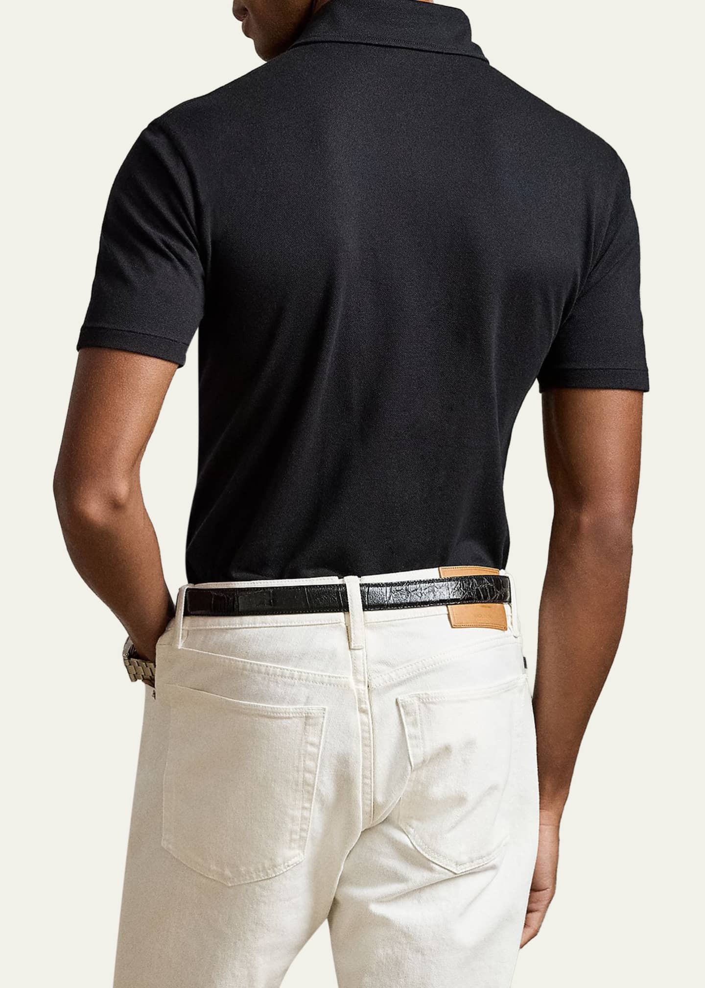 Ralph Lauren Purple Label Cotton-Cashmere Piqué Polo Shirt