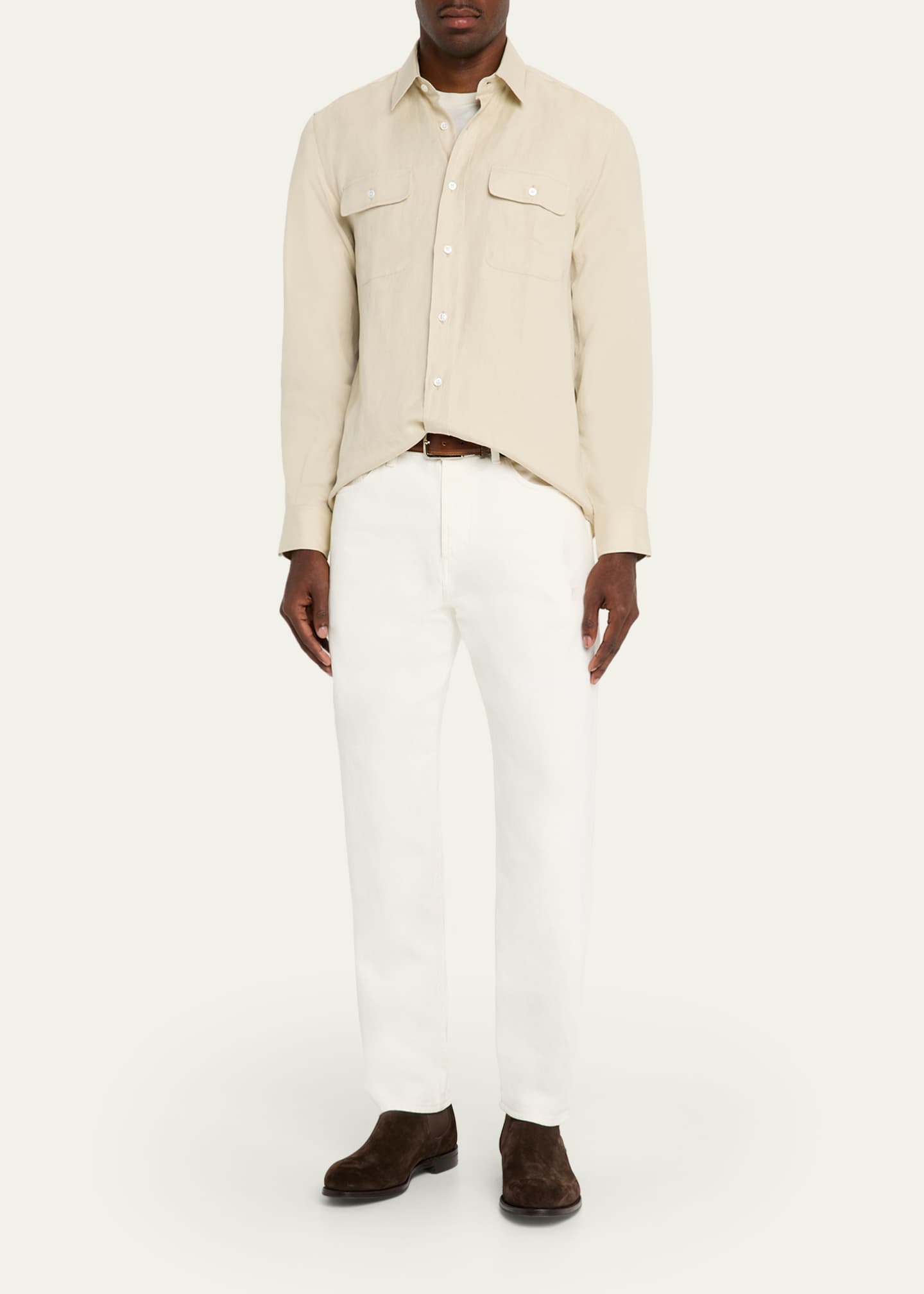 Ralph Lauren Purple Label Men's Silk and Linen Button-Down Shirt