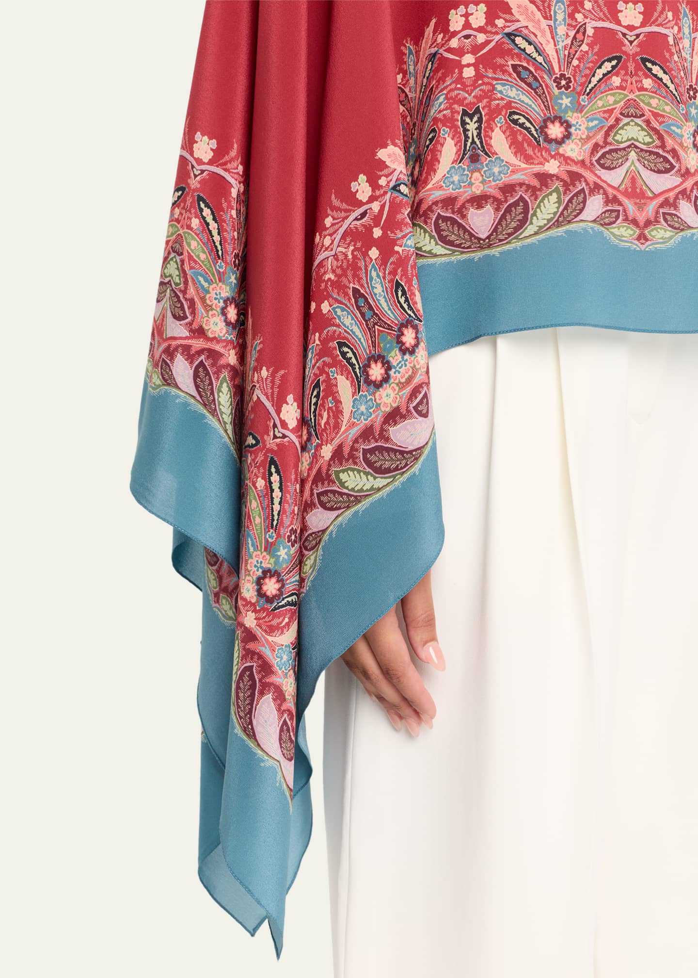ETRO フローラルペイズリー　シルク　チュニック ポンチョ Etro Asymmetric Paisley Silk Poncho - Bergdorf Goodman