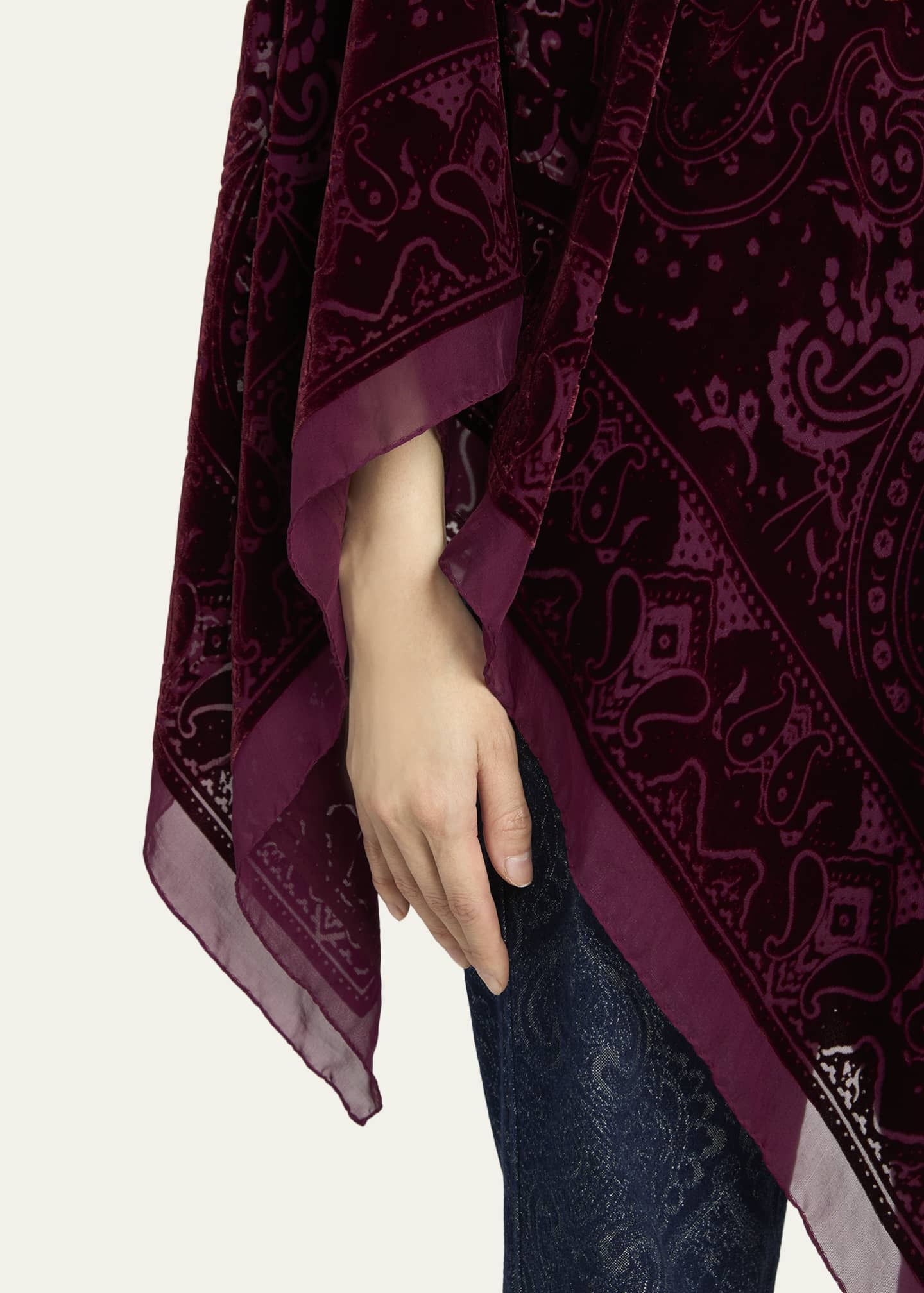 Etro Paisley-Pattern Velvet Poncho Top - Bergdorf Goodman