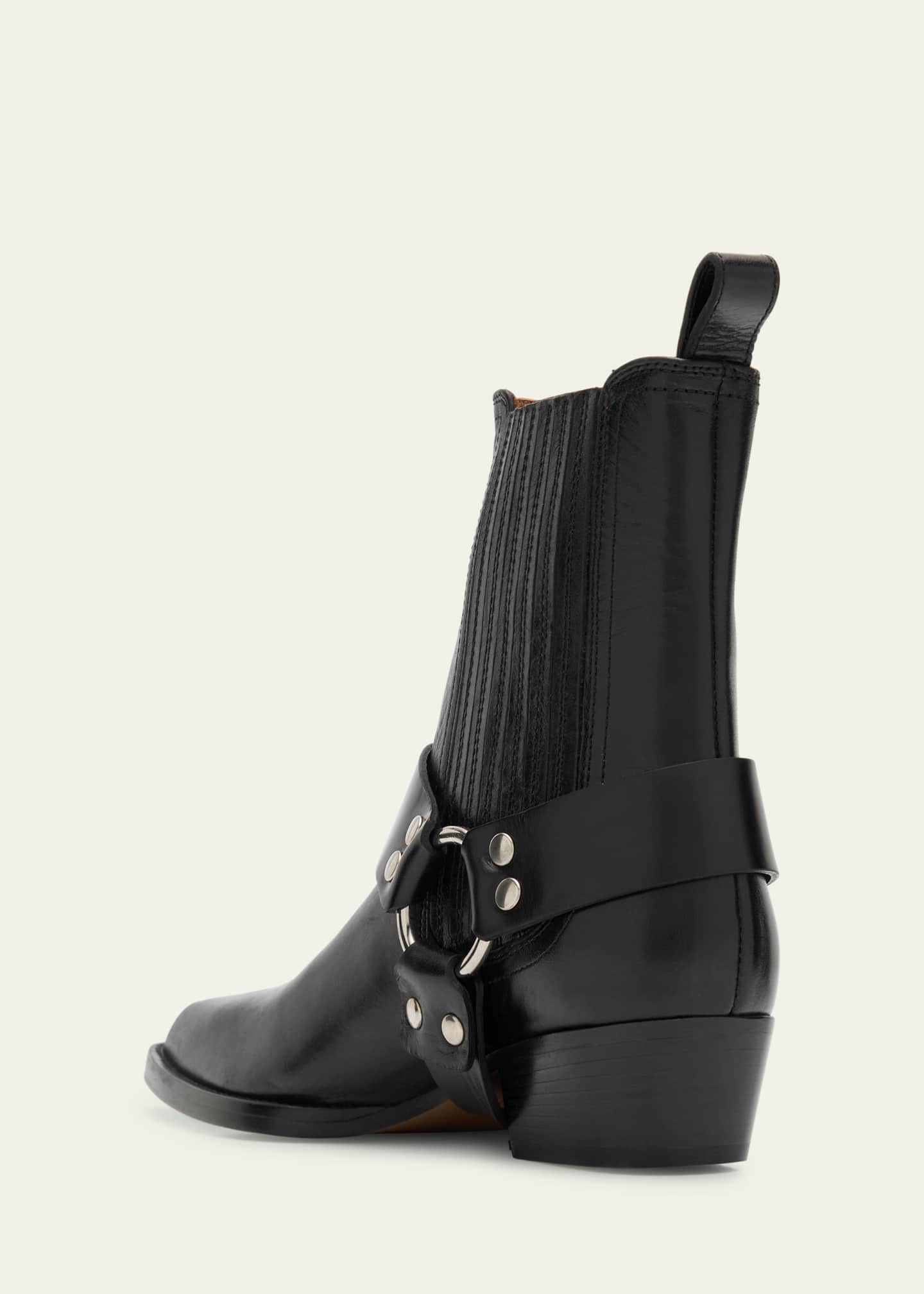 Paris Texas Helena Leather Moto Ankle Boots Image 4 of 6