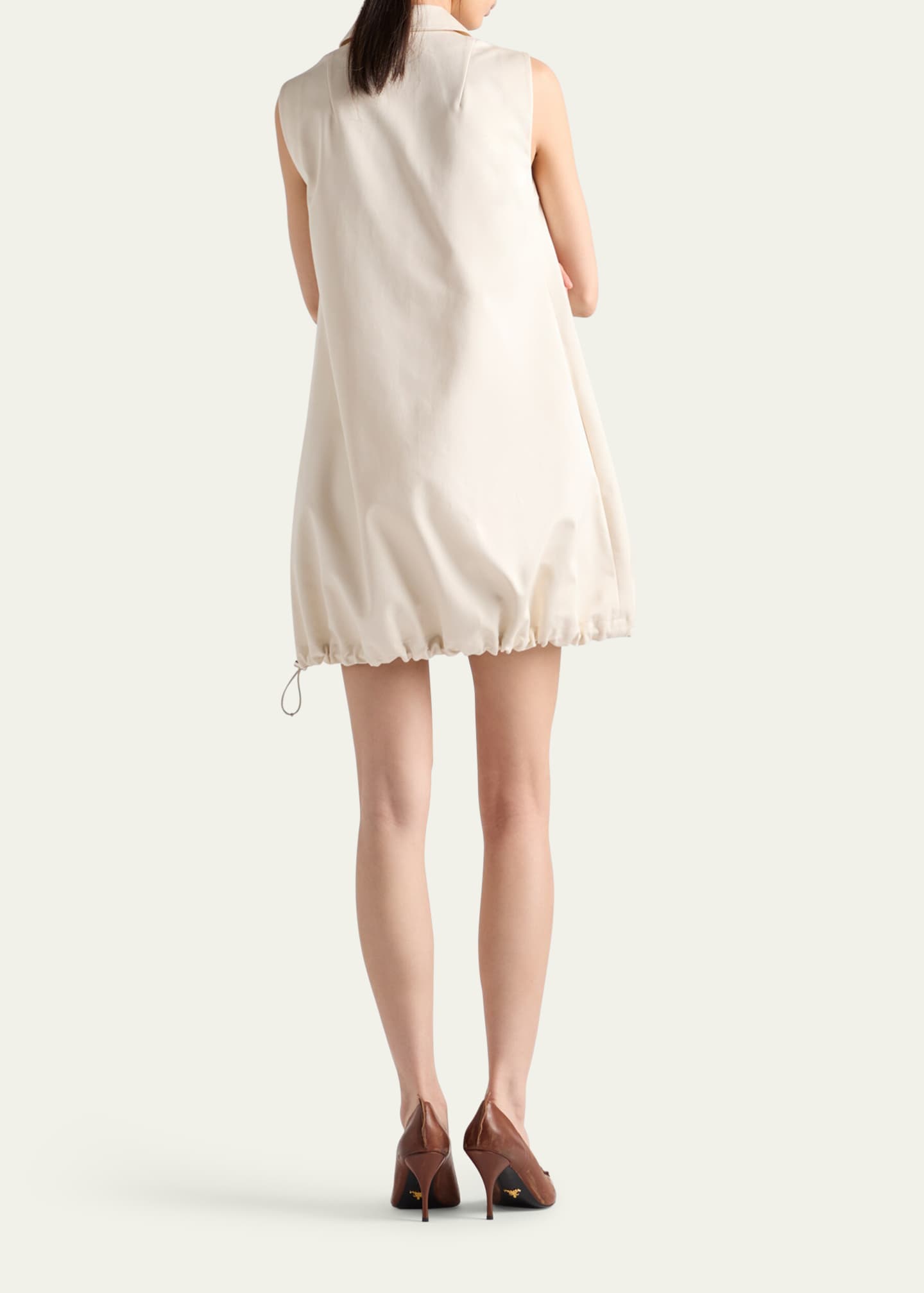 Prada Sleeveless Chino Drawstring Mini Dress Image 3 of 4