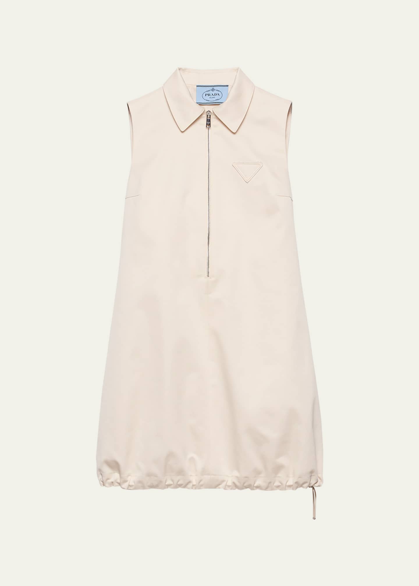 Prada Sleeveless Chino Drawstring Mini Dress Image 1 of 4