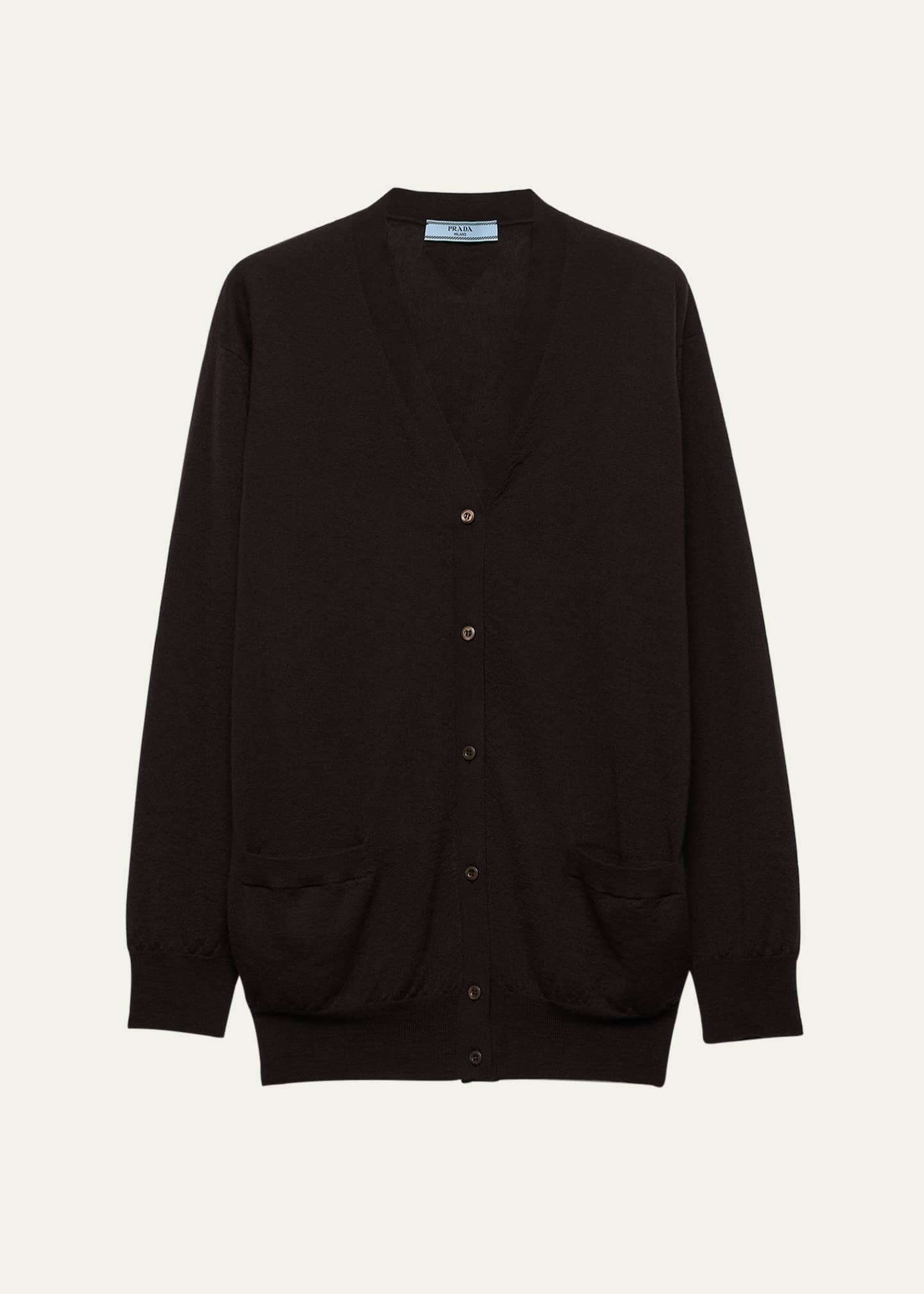 Prada Superfine Cashmere V-Neck Cardigan Image 1 of 3