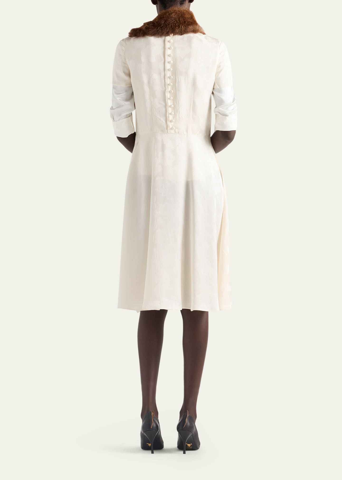 Prada Primula Jacquard Asymmetric Midi Dress - Bergdorf Goodman