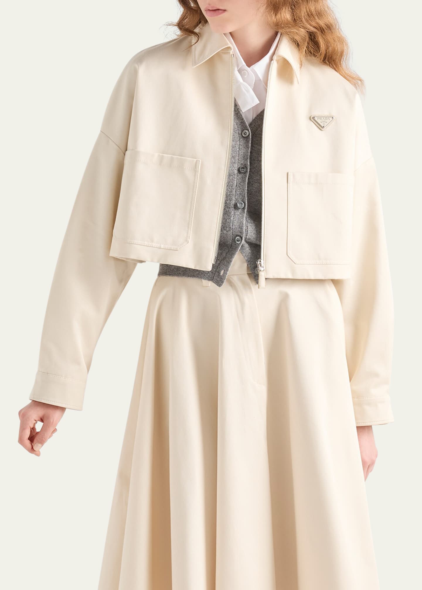 Prada Chino Cropped Jacket - Bergdorf Goodman