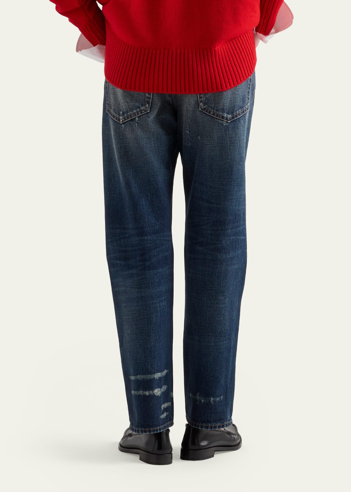 Prada Distressed Straight-Leg Jeans - Bergdorf Goodman