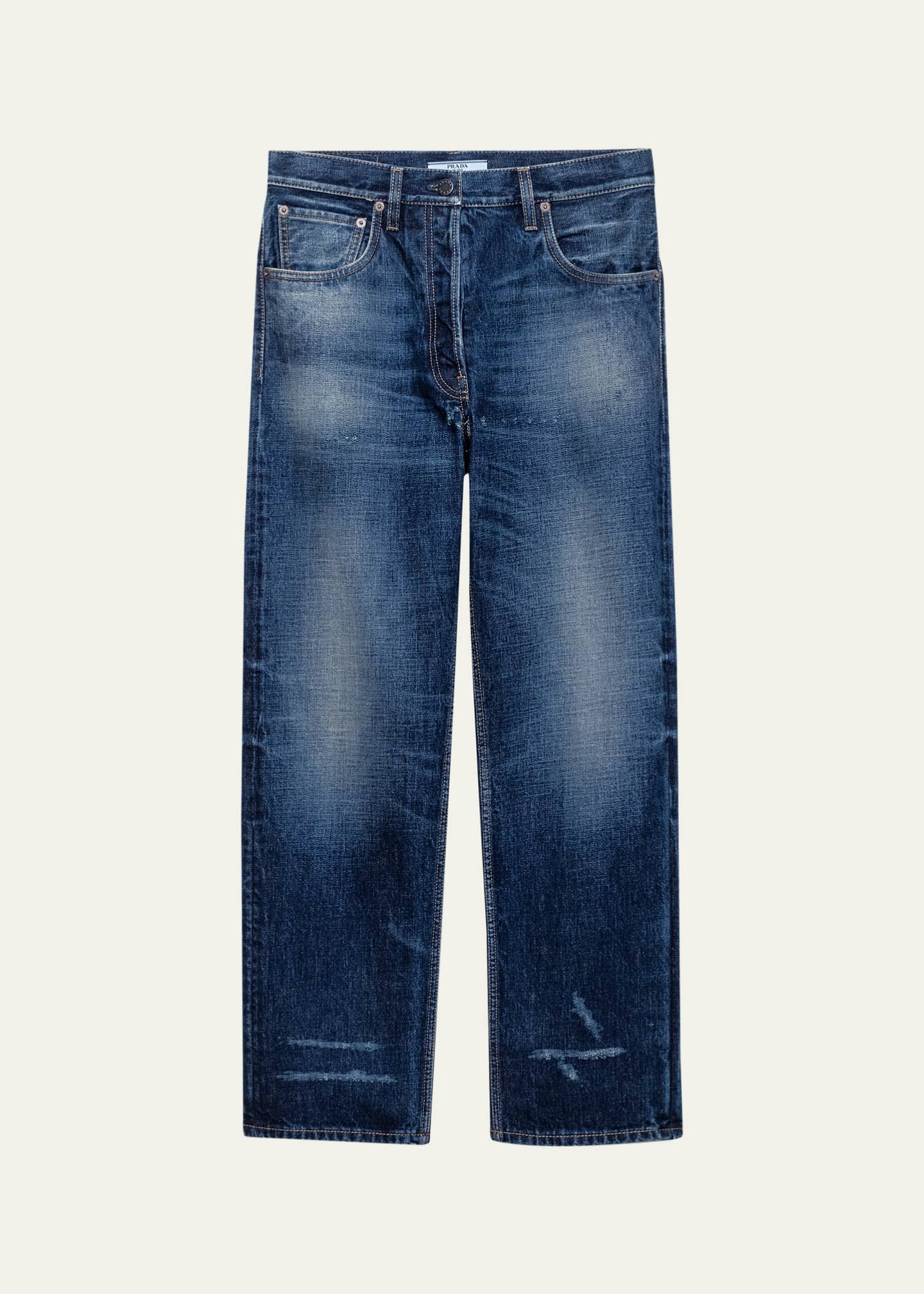 PRADA テイパード ジーンズ 美品 SALE‼️ Prada Distressed Straight-Leg Jeans - Bergdorf Goodman