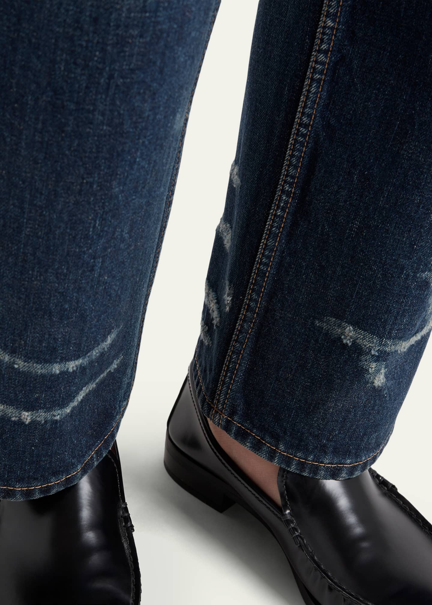 Prada Distressed Straight-Leg Jeans - Bergdorf Goodman