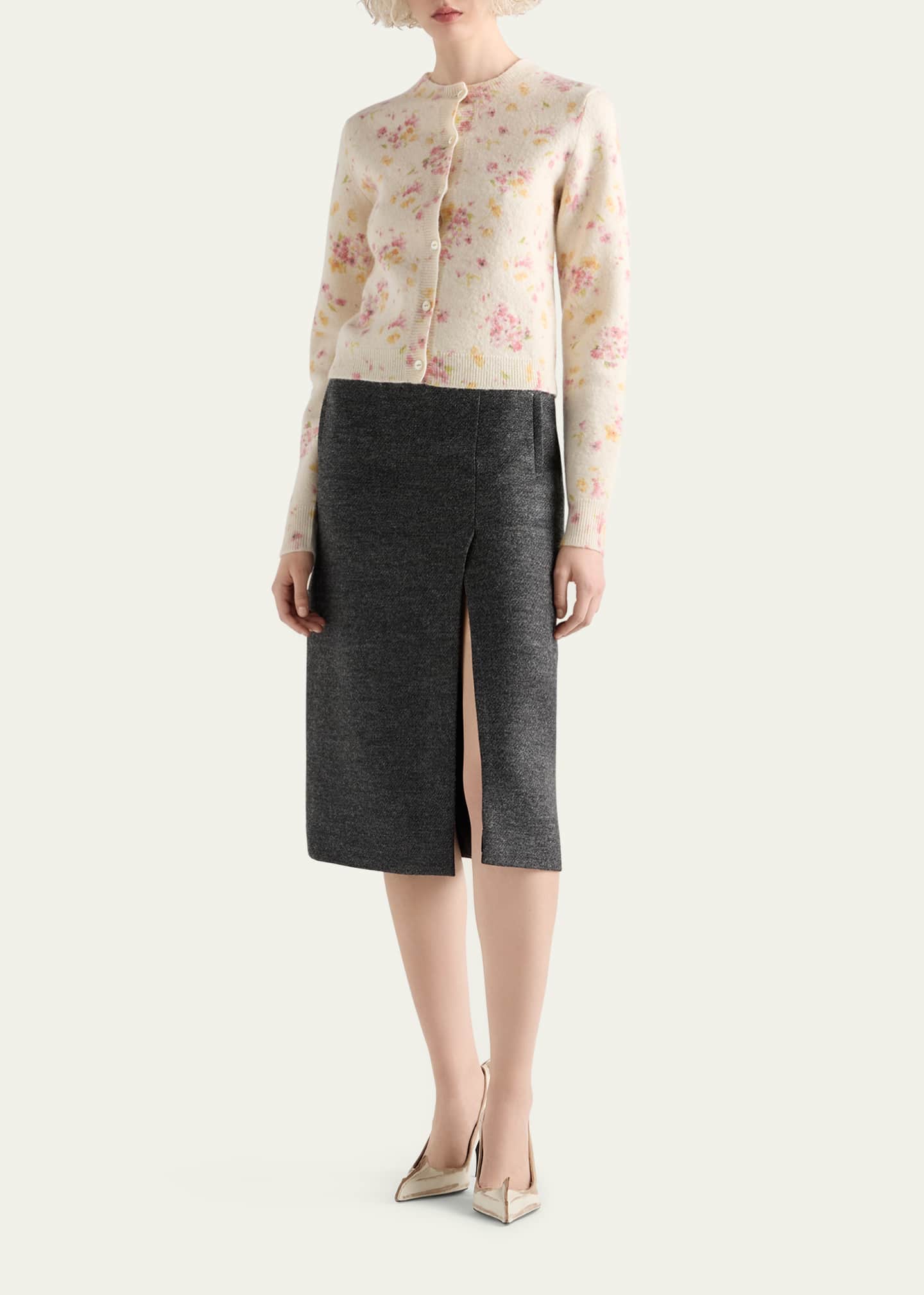 Prada Floral Crewneck Cardigan - Bergdorf Goodman