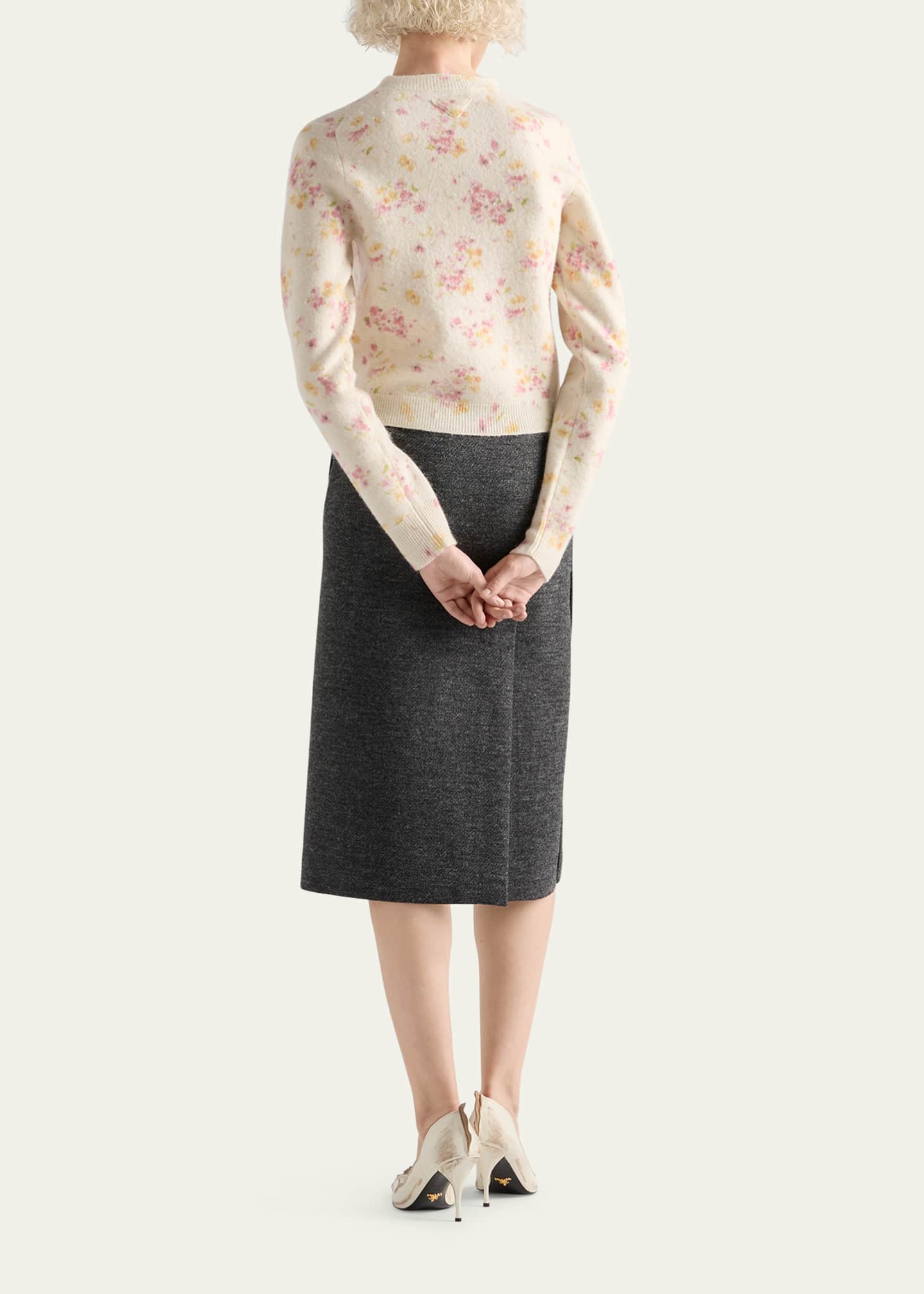 Prada Floral Crewneck Cardigan - Bergdorf Goodman