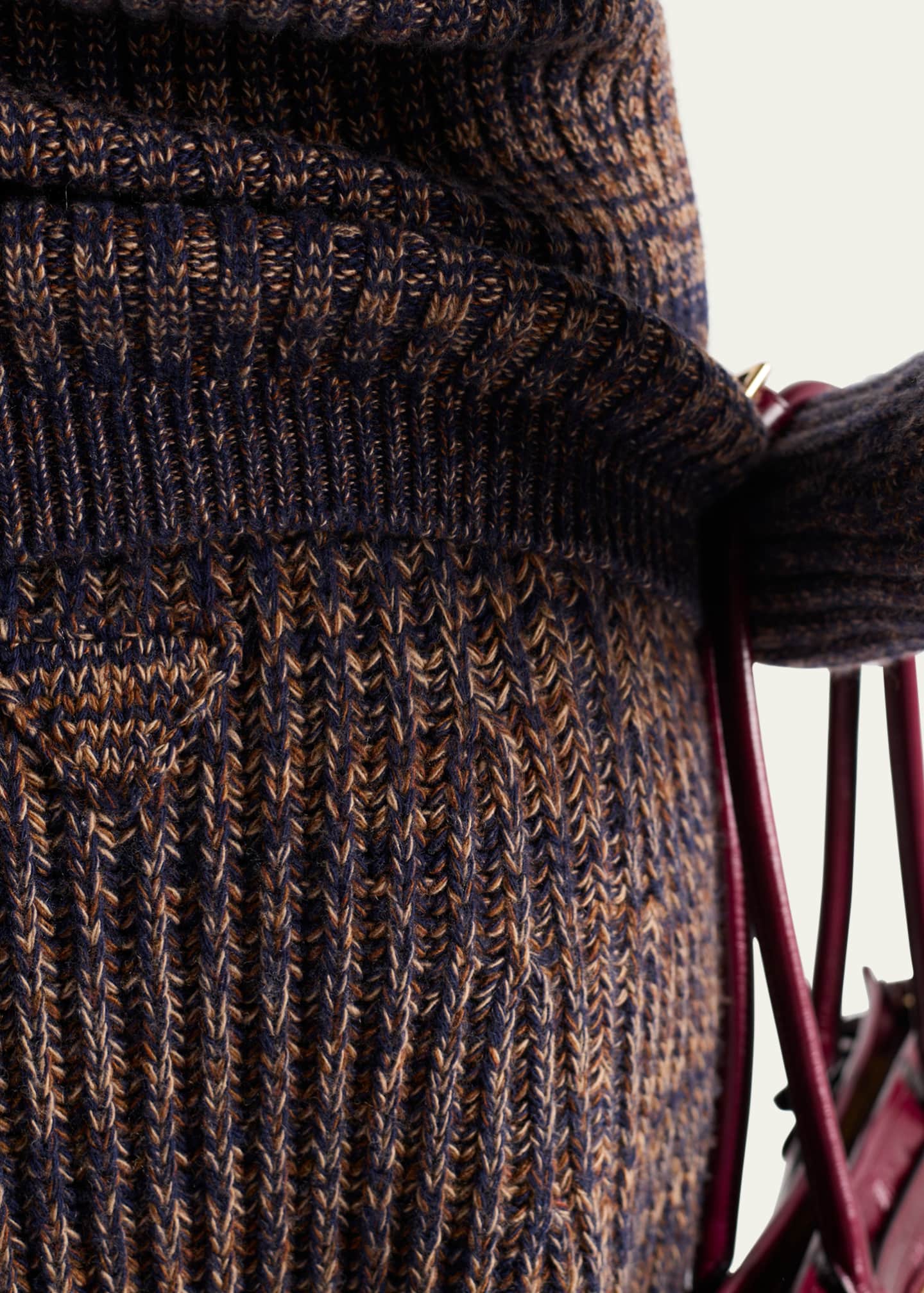 Prada Cashmere-Wool Mouline Midi Skirt Image 4 of 4