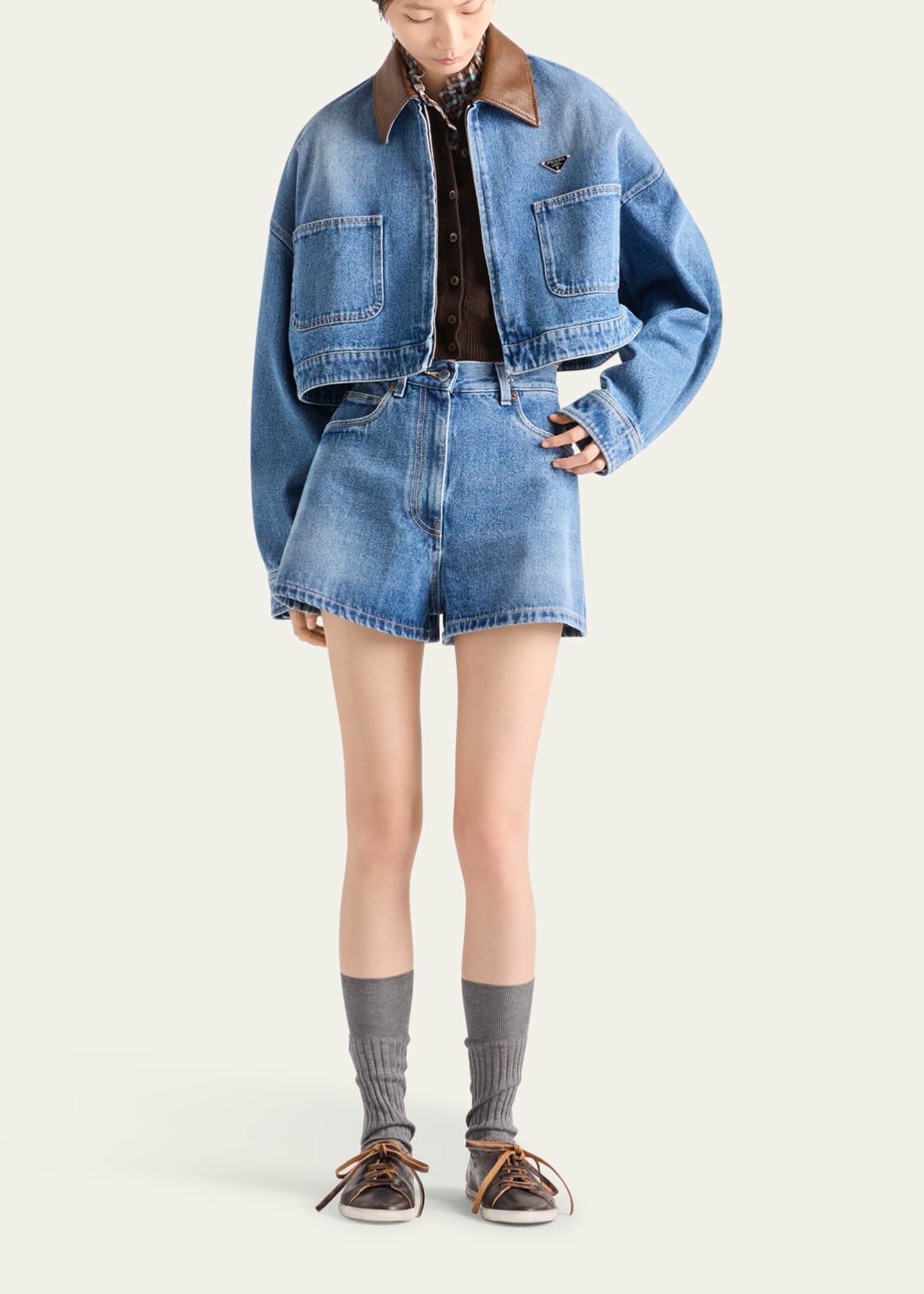 Prada Denim Jean Shorts - Bergdorf Goodman