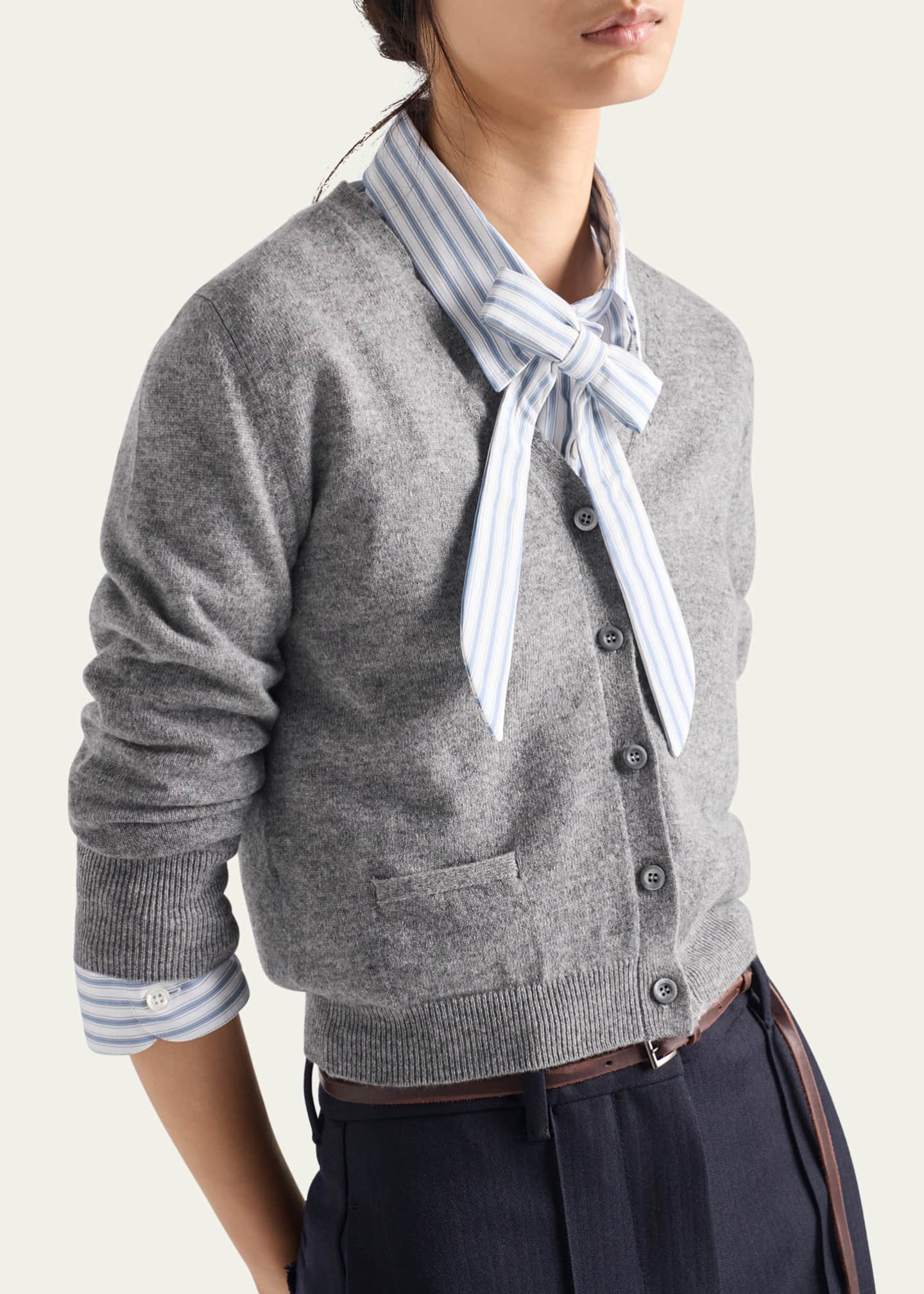 Prada Cashmere V-Neck Cardigan - Bergdorf Goodman