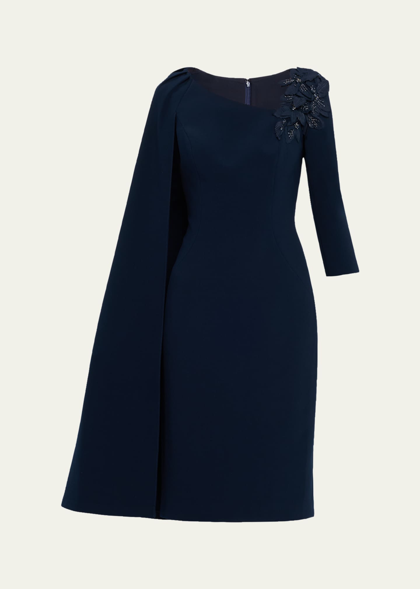 Teri Jon Asymmetrical Crepe Dress Size 2