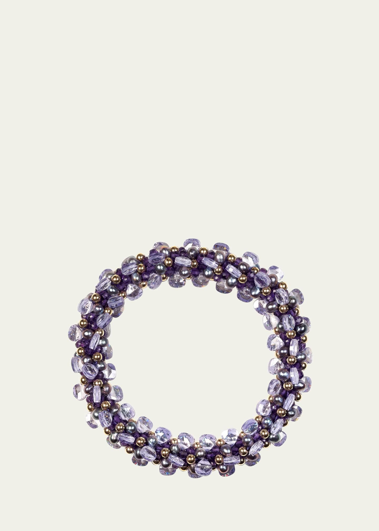 Meredith Frederick 14K Yellow Gold Amethyst and Zircon Bracelet