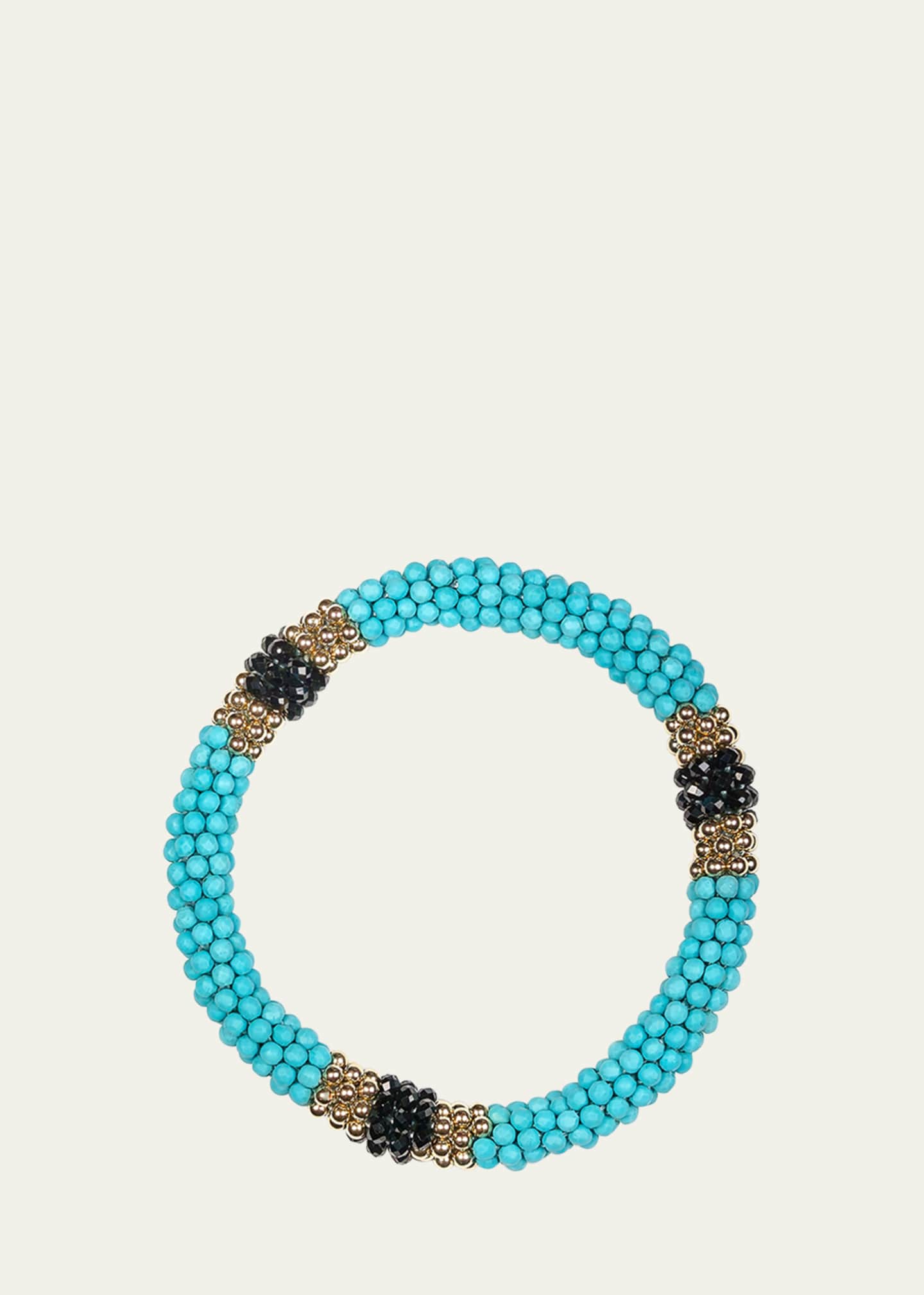 Meredith Frederick 14K Yellow Gold Turquoise and Spinel Bracelet