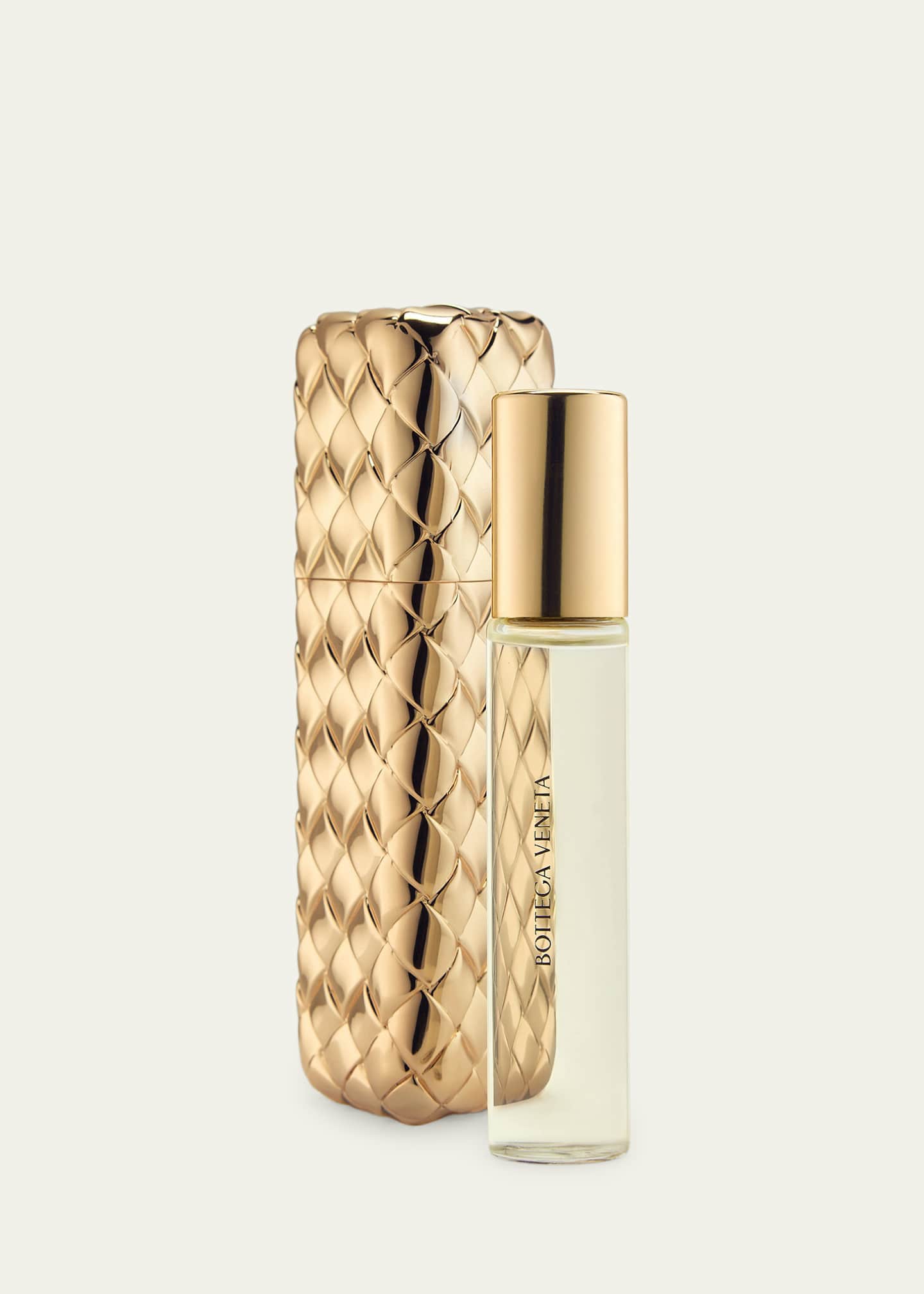 アクセサリー BOTTEGA VENETA essential gold Bottega Veneta Gold Intreccio Travel Atomizer - Bergdorf Goodman