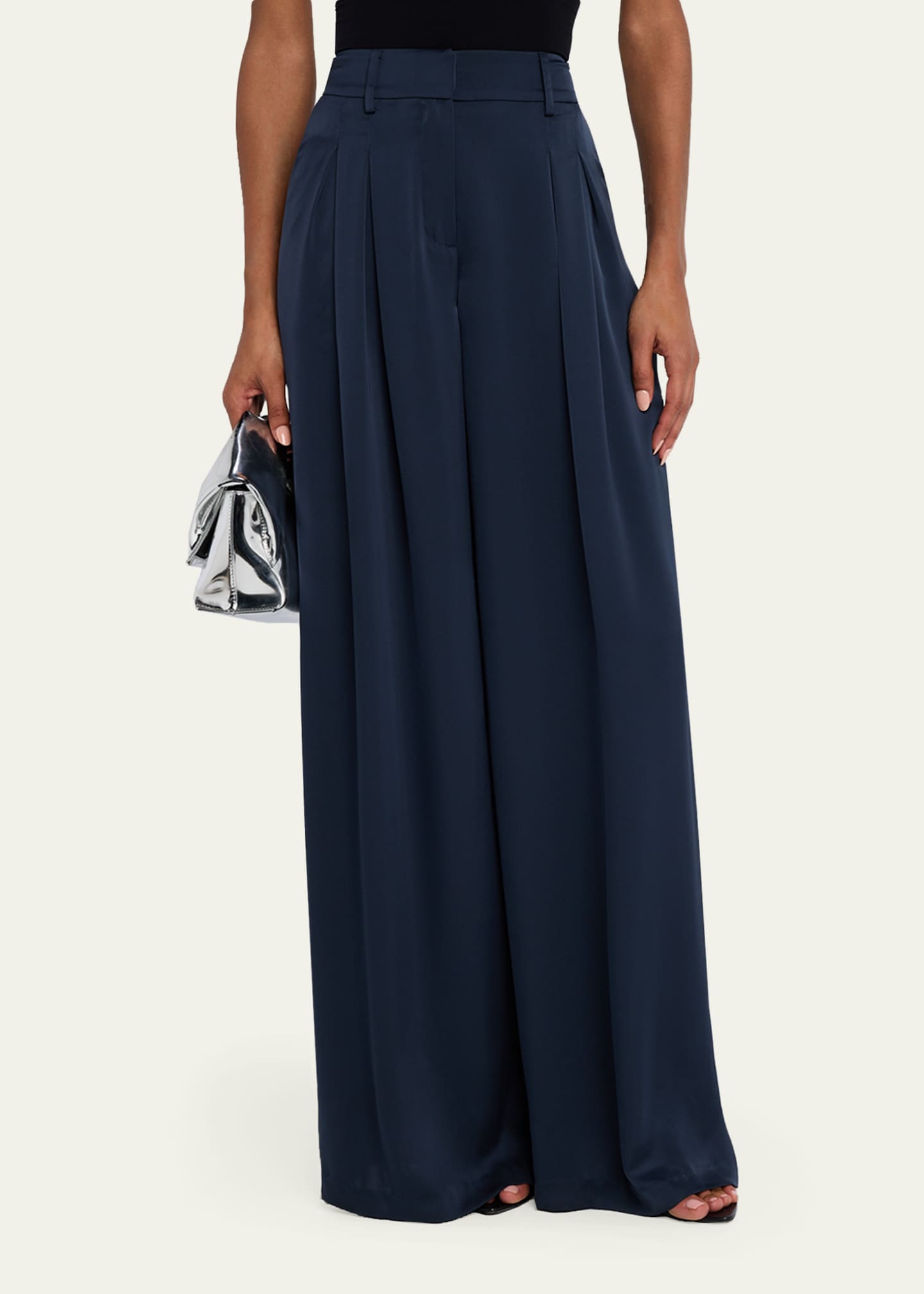Ramy Brook Oscar Wide-Leg Satin Pants - Bergdorf Goodman display picture 1