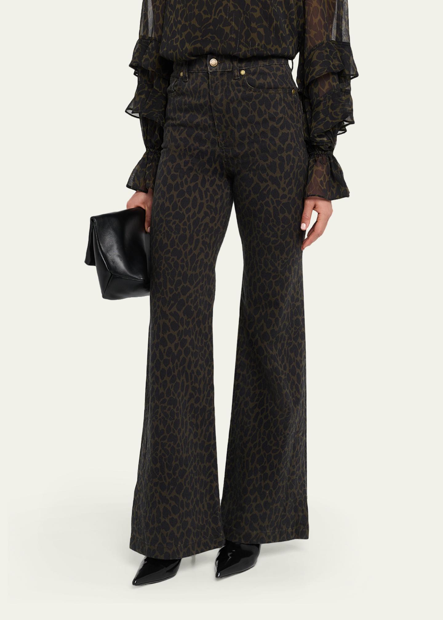 Ramy Brook Tyra Printed Wide-Leg Jeans - Bergdorf Goodman