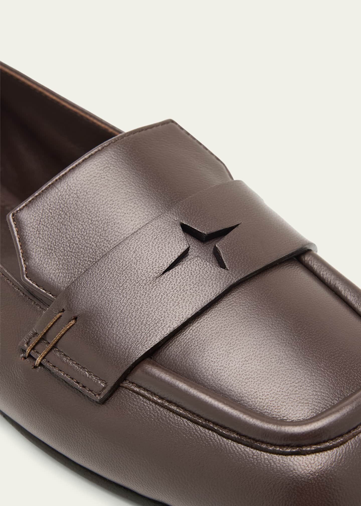 Mocassins Plats Femme Bergdorf Goodman - Cuir Italien Marron, Taille 7 US (équiv. 37-38)